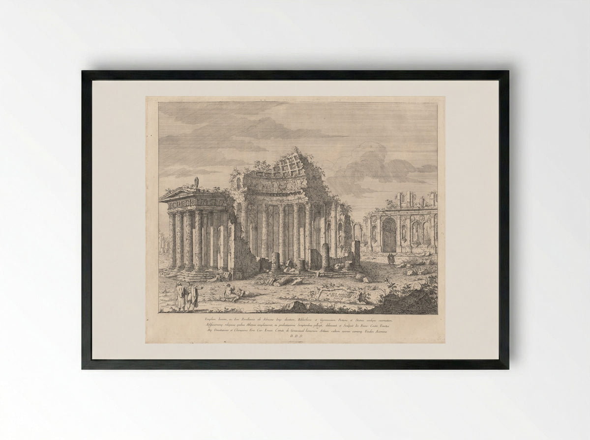 Tempel van Juno en Jupiter - Giovanni Francesco Costa - Framed Print Black