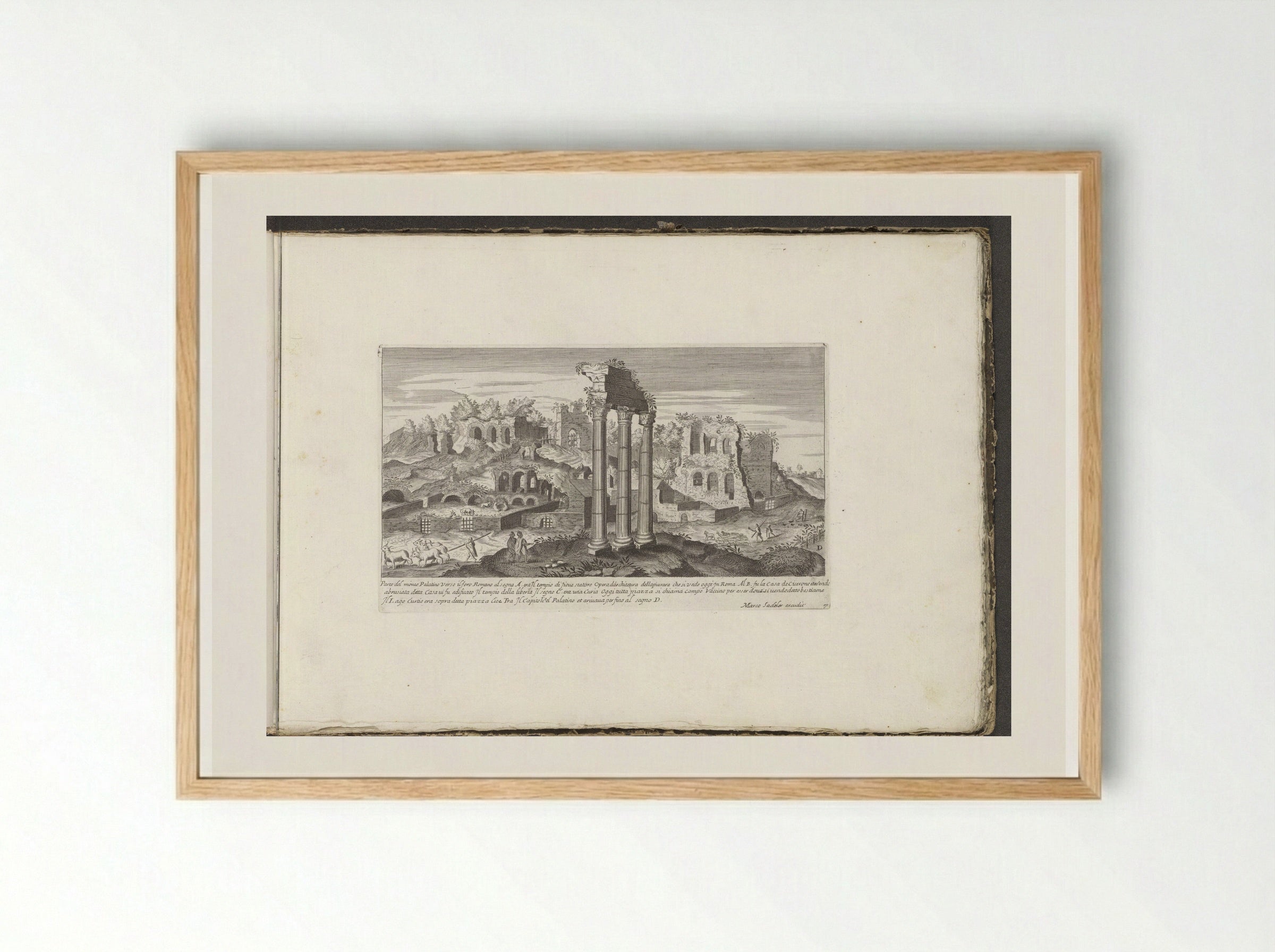 Tempel van Jupiter Stator - Giovanni Giacomo de' Rossi - Framed Print Wood