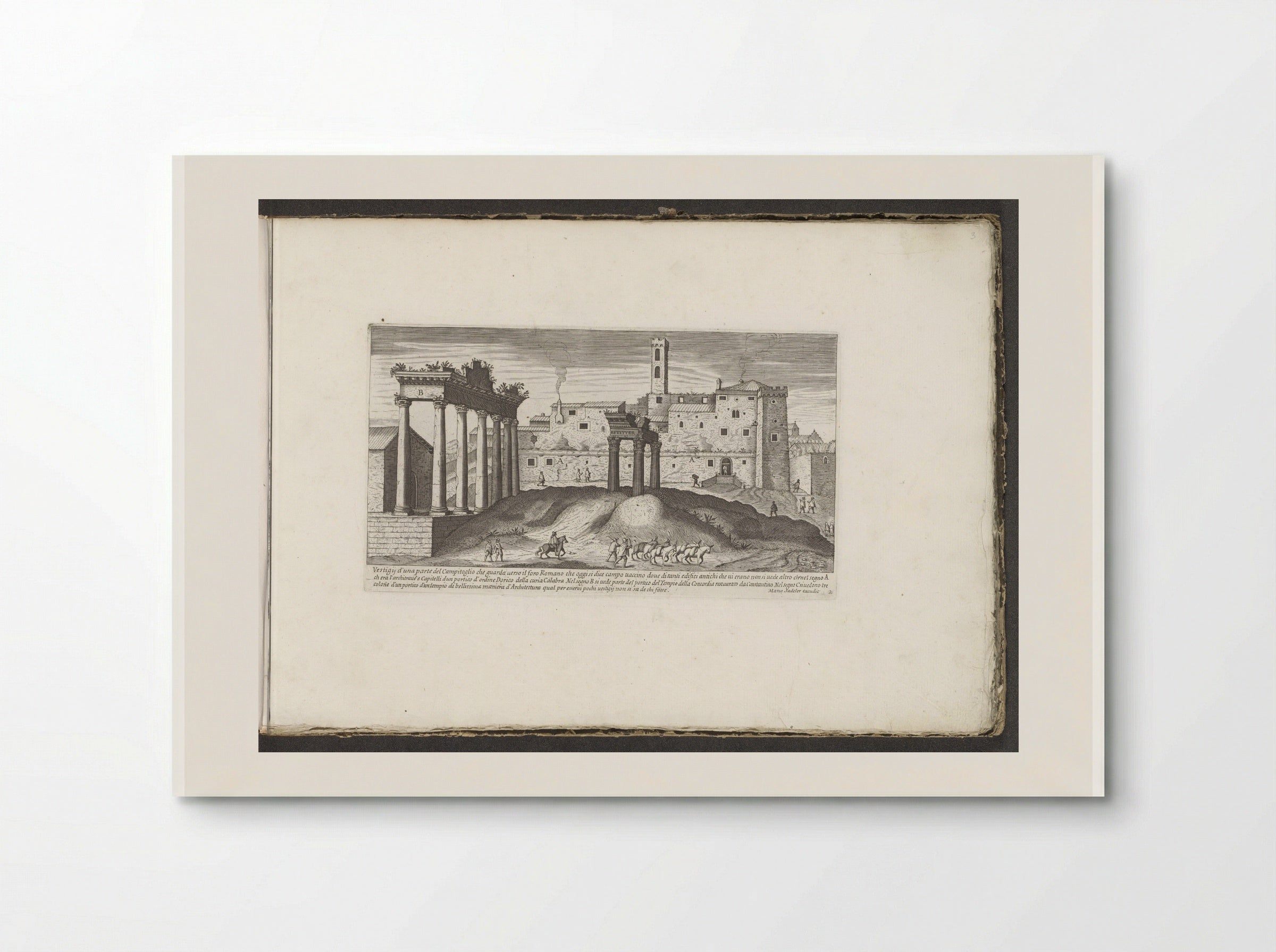 Tempel van Saturnus en de Tempel van Vespasianus - Giovanni Giacomo de' Rossi - Poster