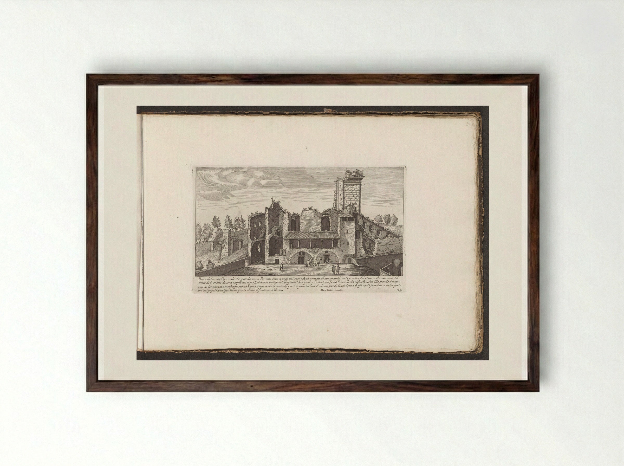 Tempel van Serapis - Giovanni Giacomo de' Rossi - Framed Print Dark Wood