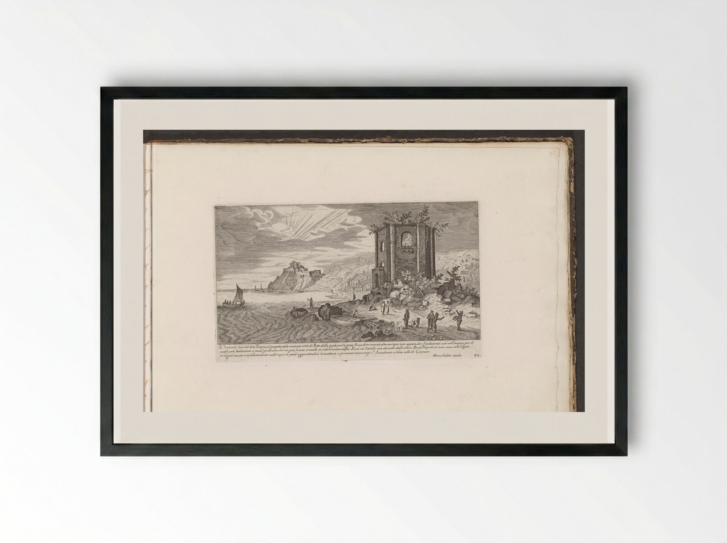 Tempel van Venus bij Baia - Giovanni Giacomo de' Rossi - Framed Print Black