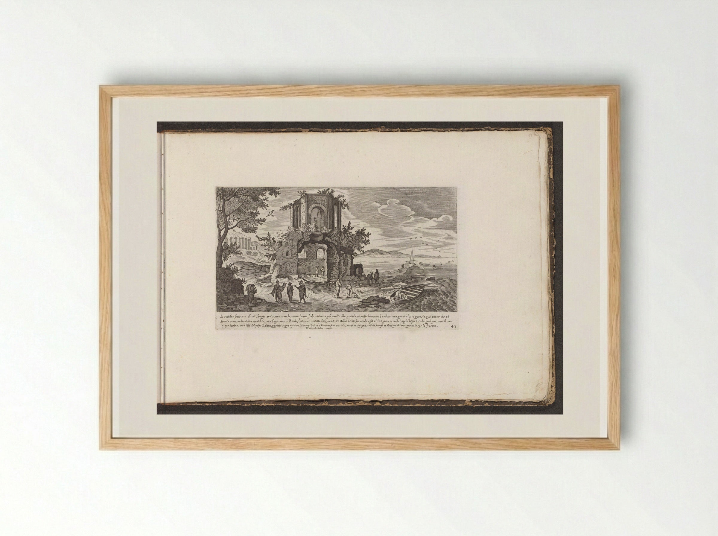 Tempel van Venus of Diana bij Baia - Giovanni Giacomo de' Rossi - Framed Print Wood