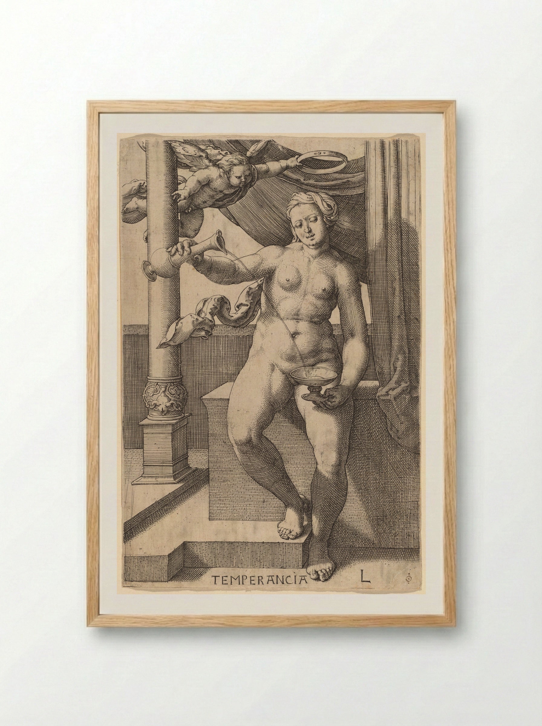 Temperance - Lucas van Leyden - Framed Print Wood