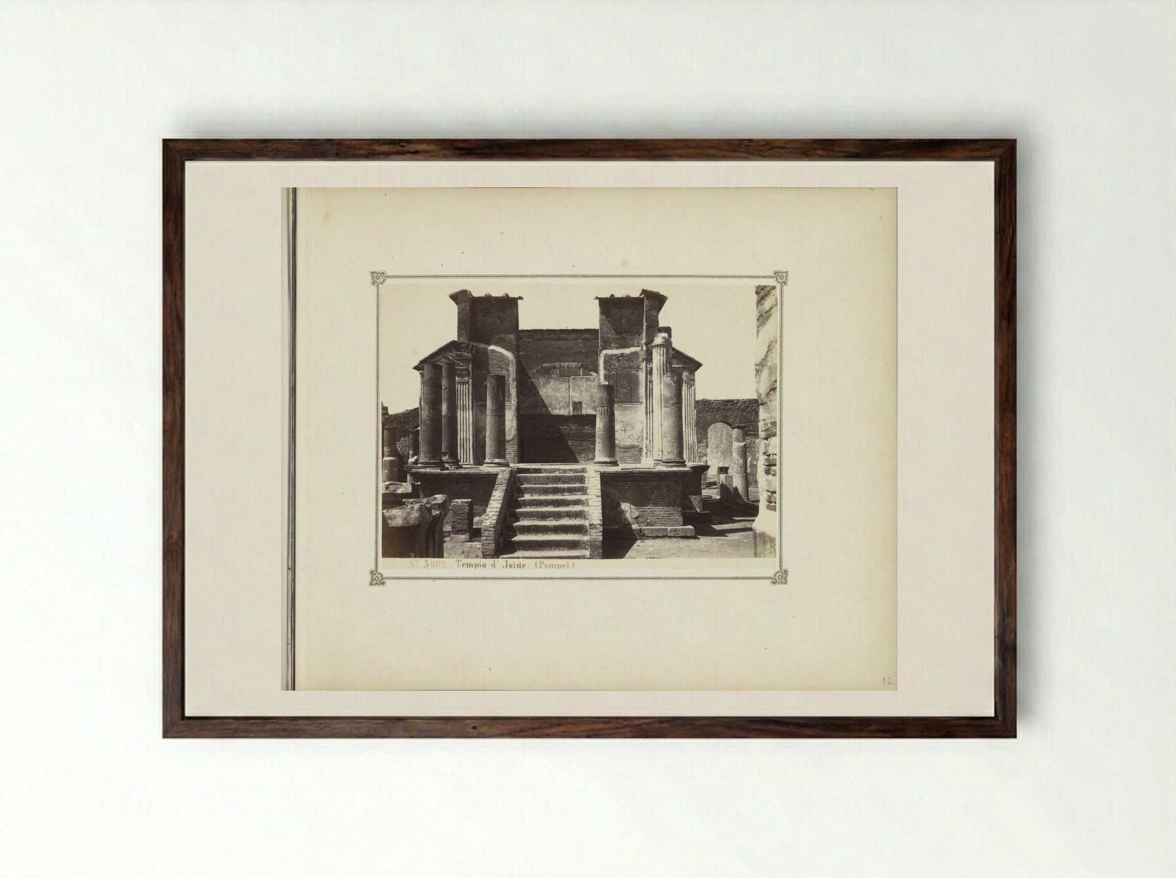 Tempio d'Iside (Pompei) - Giorgio Sommer - Framed Print Dark Wood