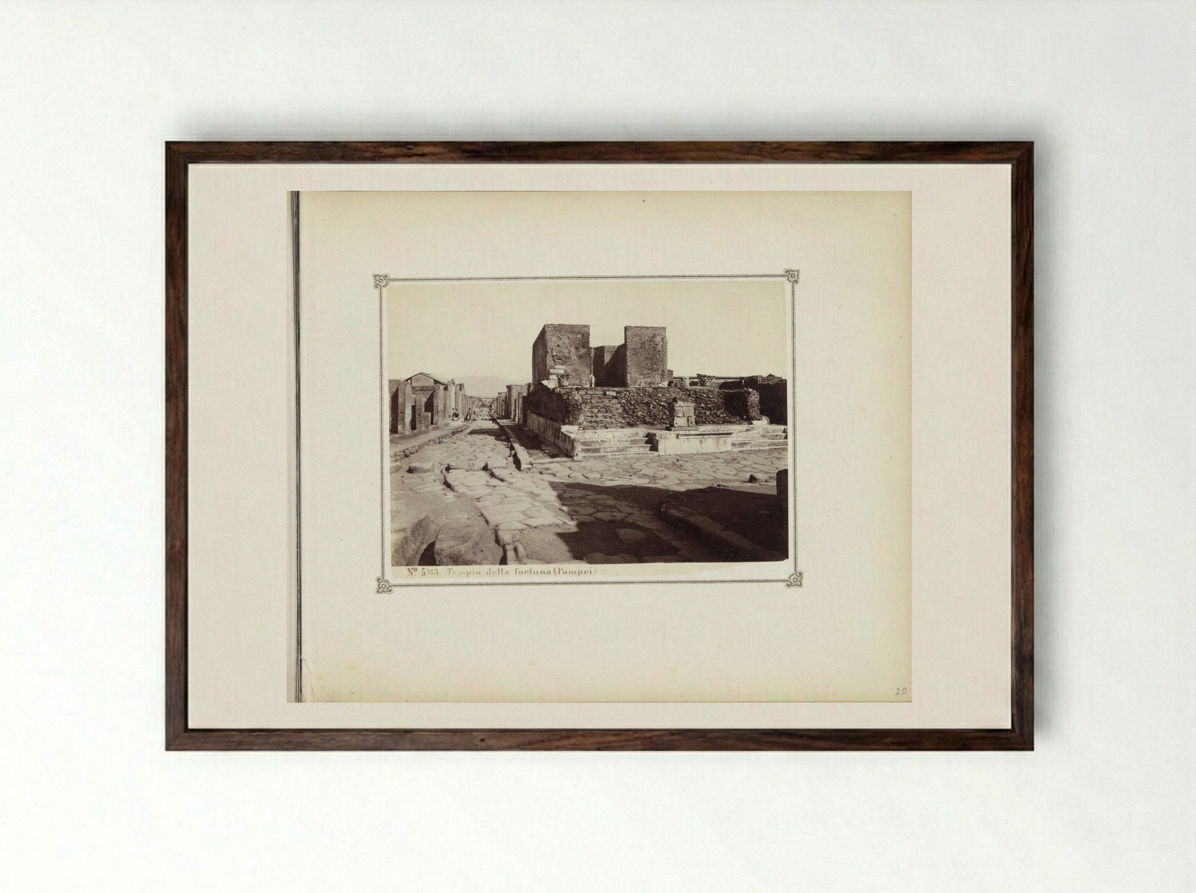 Tempio della Fortuna Augusta, Pompeii - Giorgio Sommer - Framed Print Dark Wood