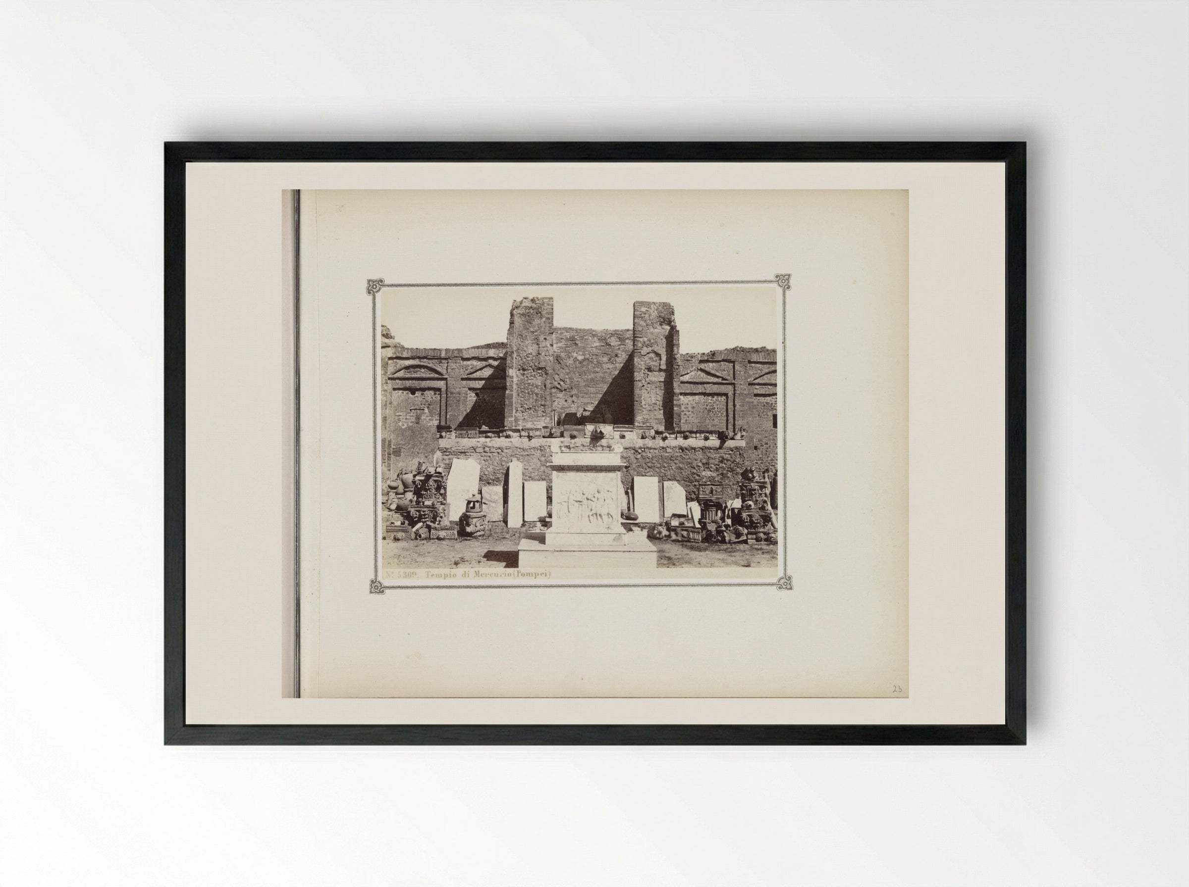 Tempio di Mercurio (Pompei) - Giorgio Sommer - Framed Print Black