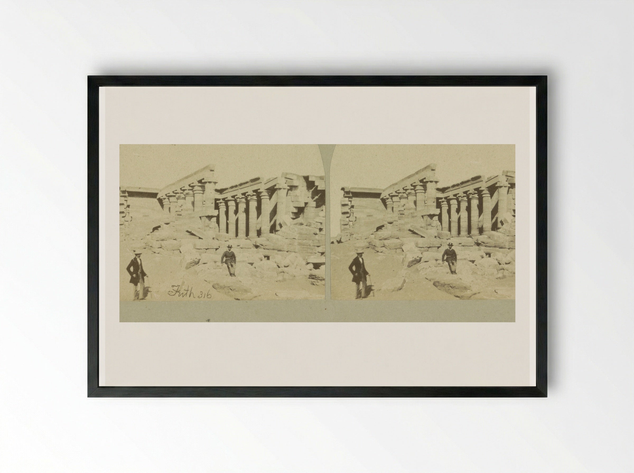 Temple of Kalabsha, Egypt - Francis Frith - Framed Print Black