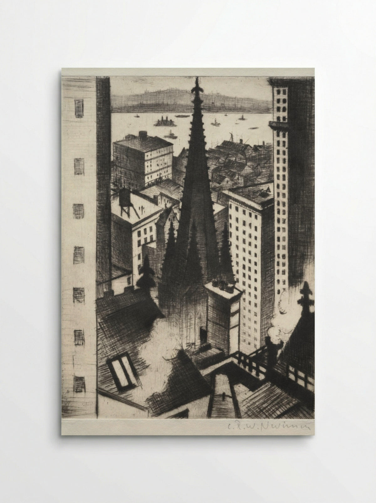 Temple of New York - Christopher Nevinson - Poster