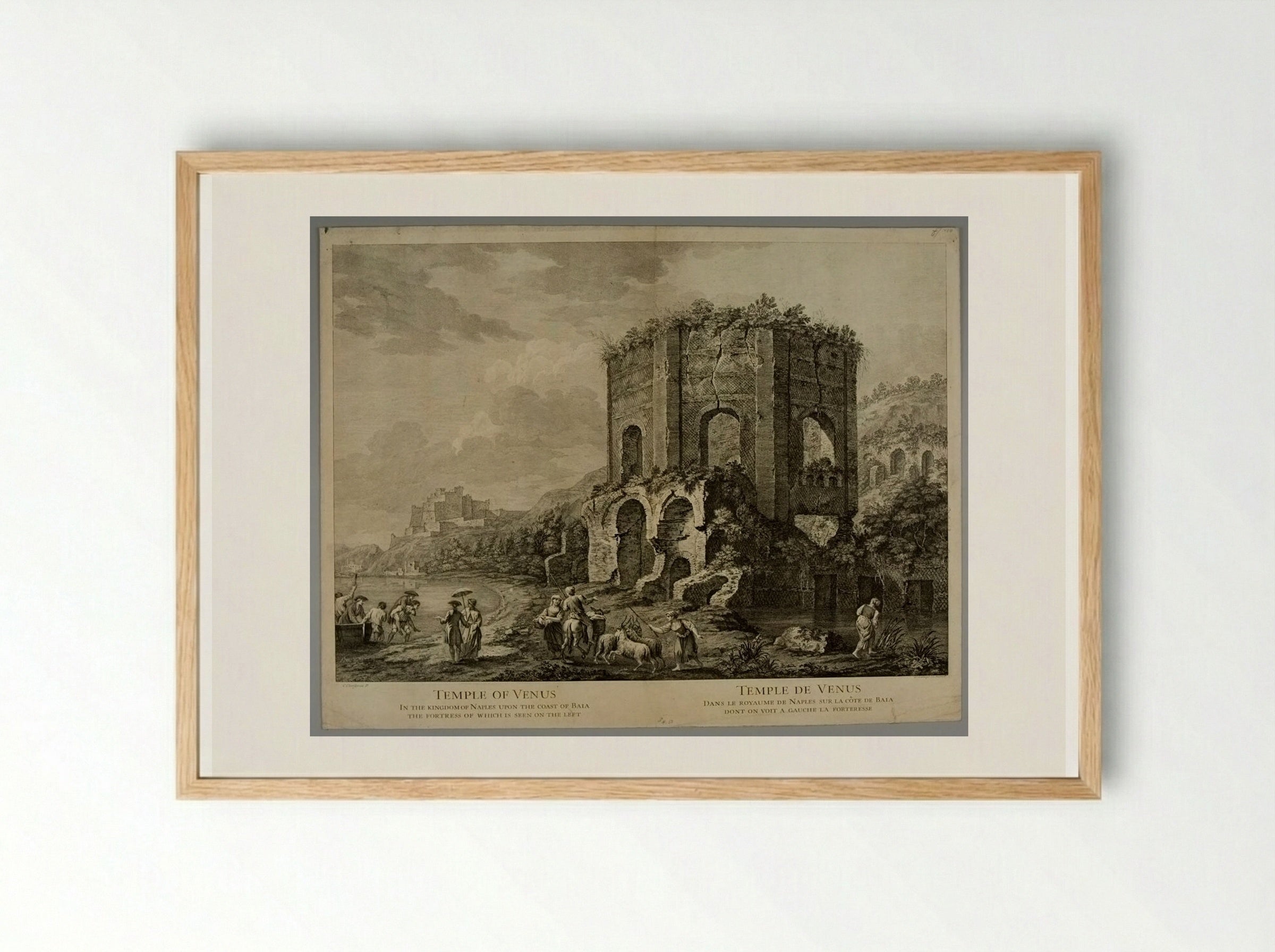 Temple of Venus, Baia - Domenico Cunego - Framed Print Wood