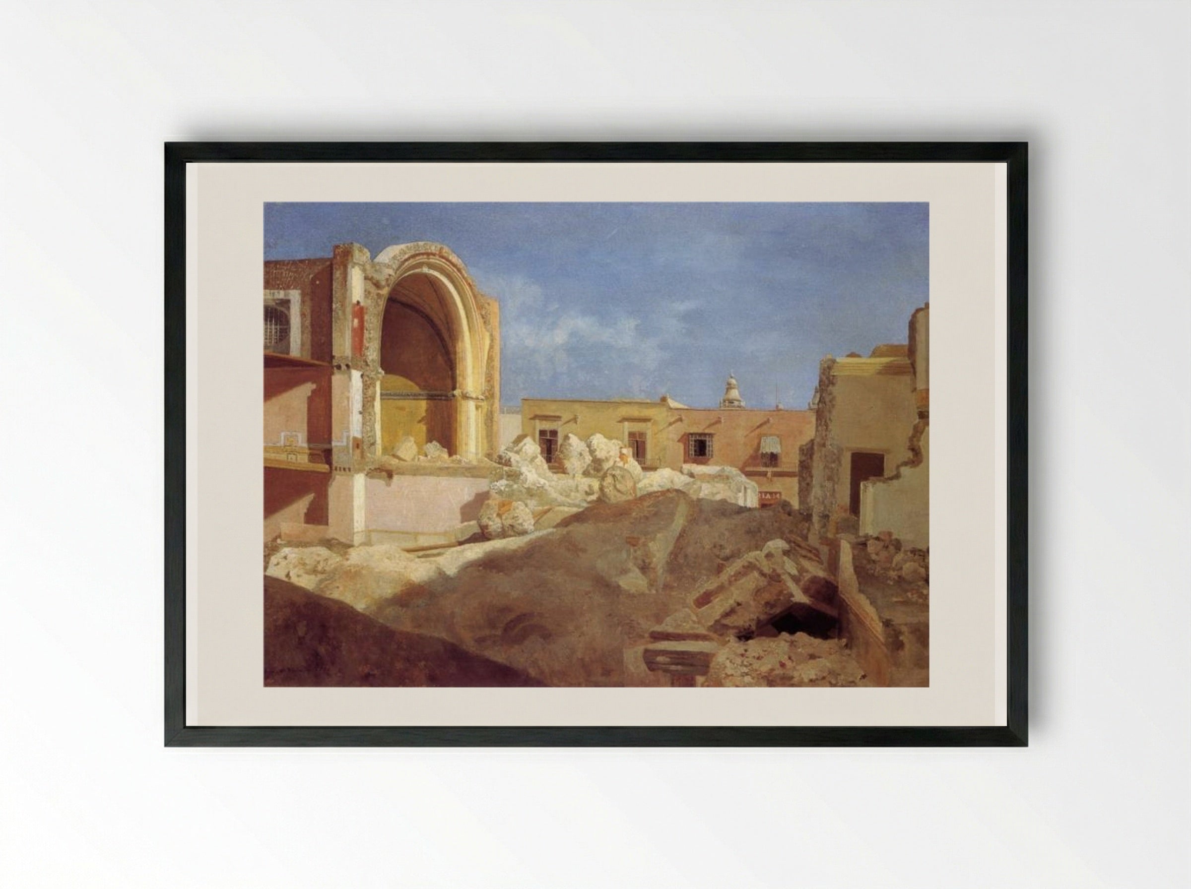 Templo de San Bernardo - José María Velasco - Framed Print Black