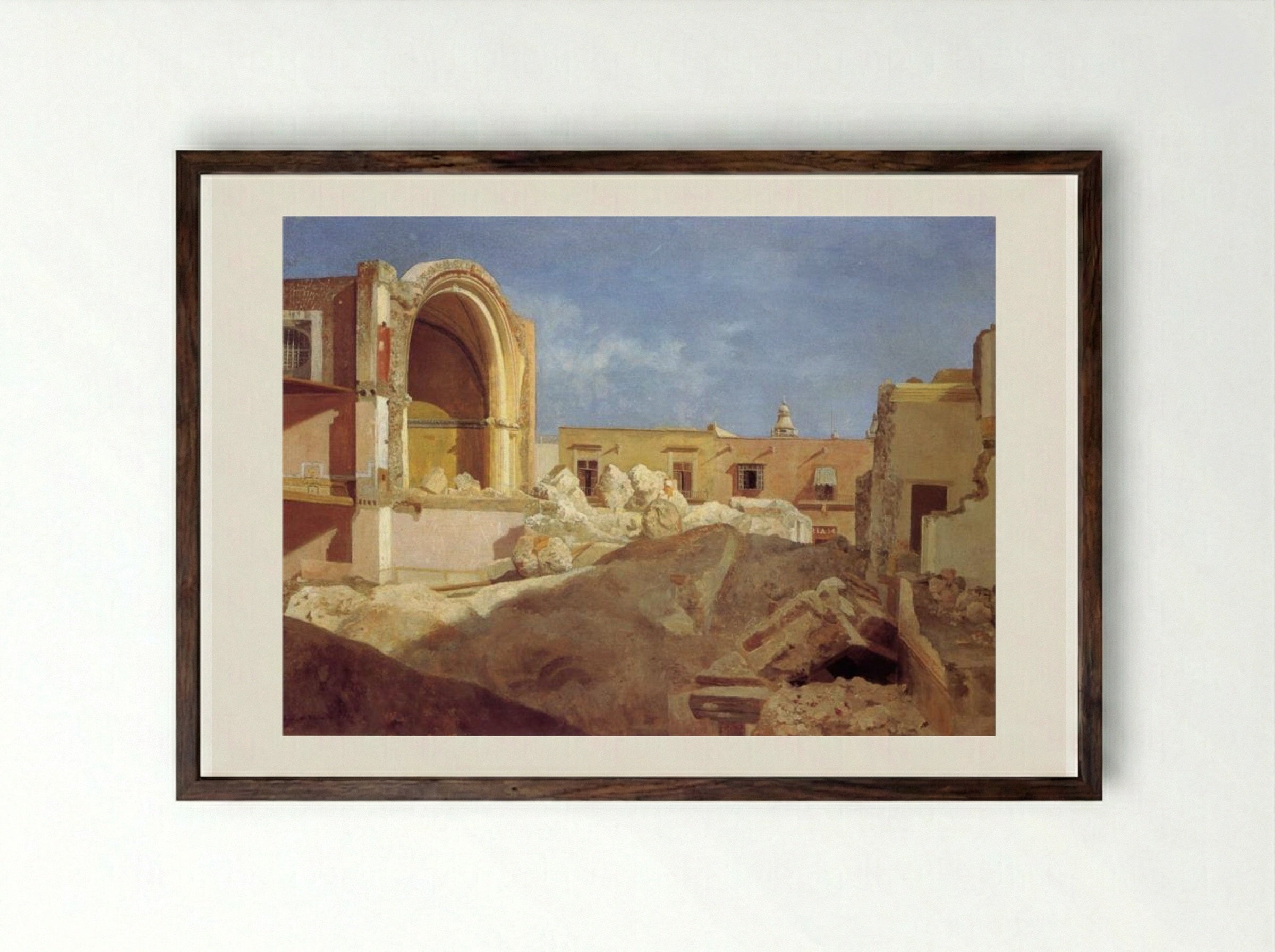 Templo de San Bernardo - José María Velasco - Framed Print Dark Wood