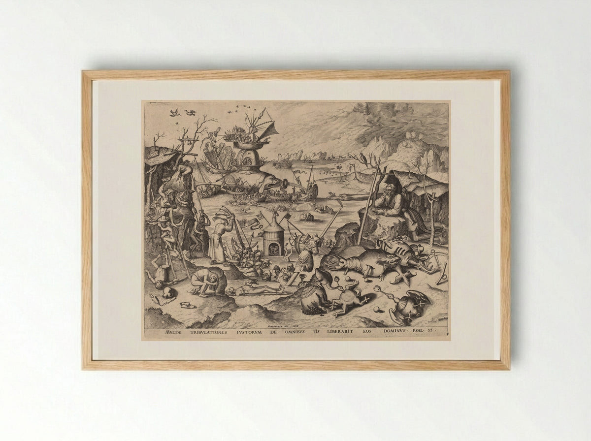 Temptation - Hieronymus Cock - Framed Print Wood