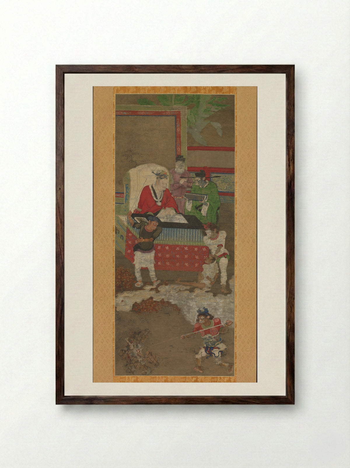 Ten Kings of Hell - Jin Chushi - Framed Print Dark Wood