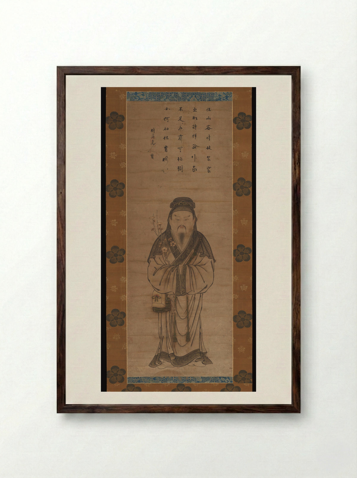 Tenjin Traveling to China - Tōsai - Framed Print Dark Wood