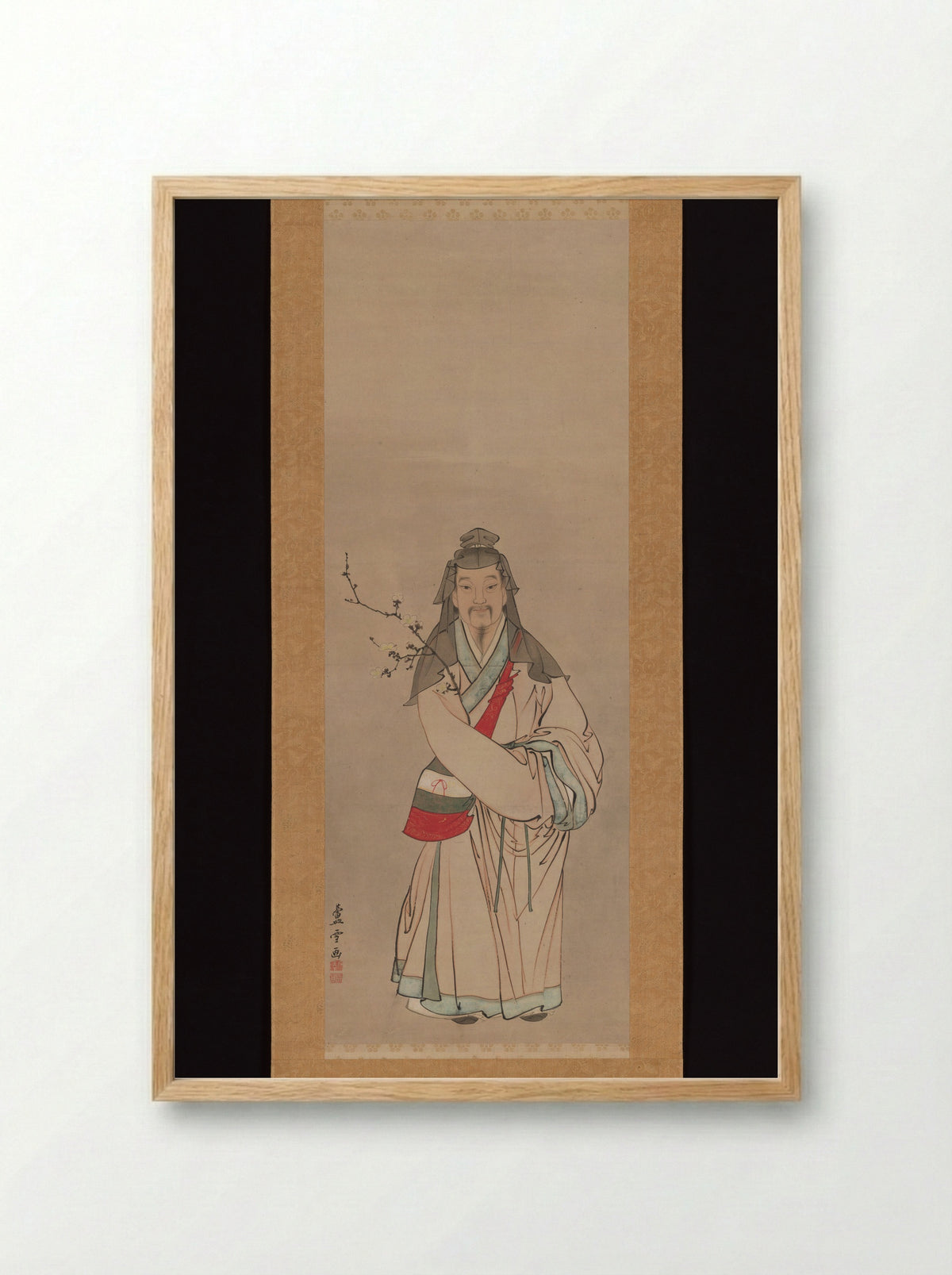 Tenjin Traveling to China - Nagasawa Rosetsu - Framed Print Wood