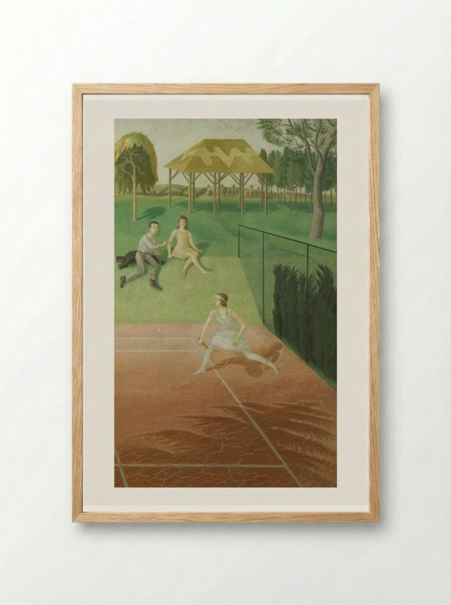 Tennis (triptych, right wing) - Eric Ravilious - Framed Print Wood