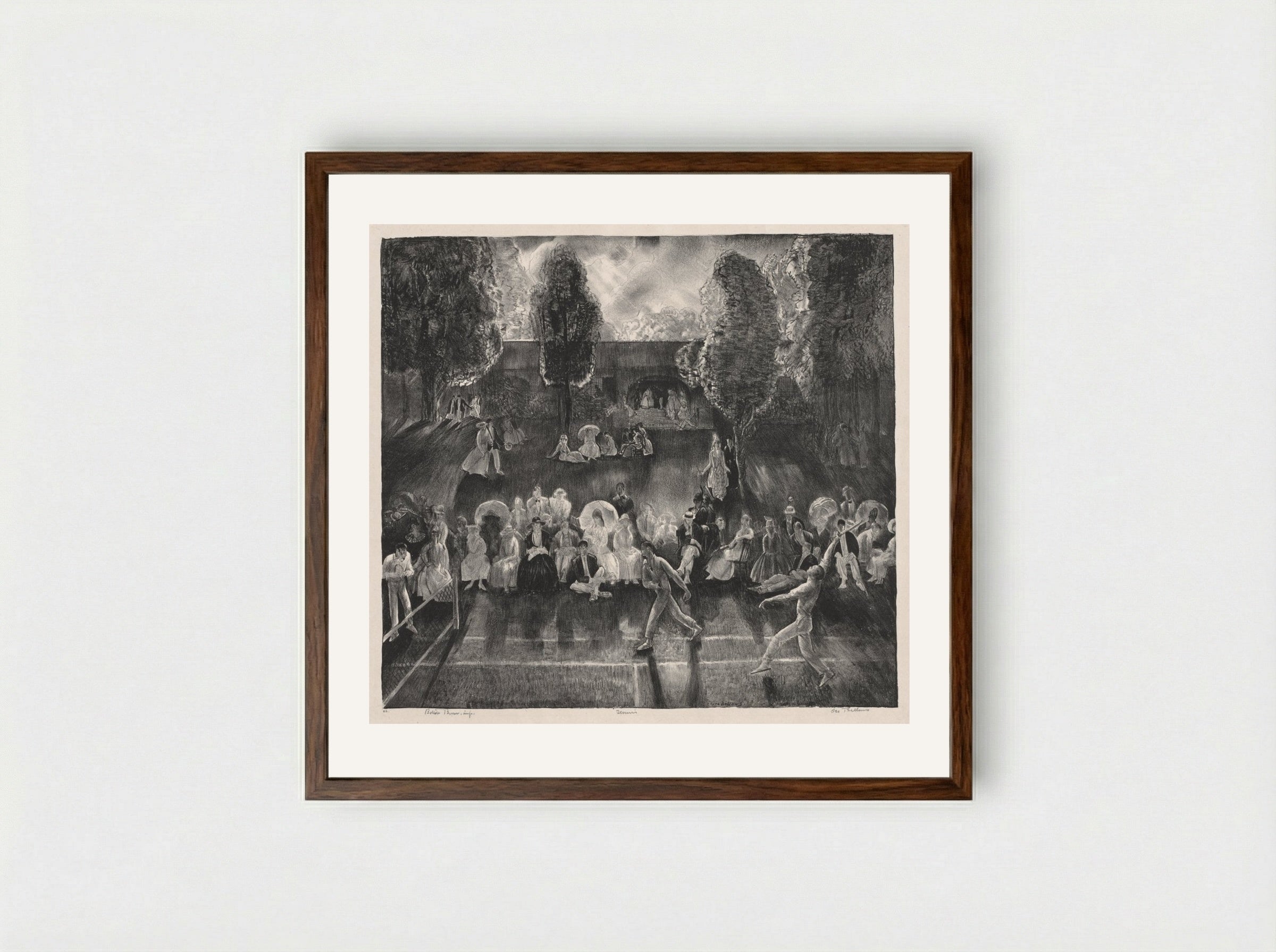 Tennis - George Bellows - Framed Print Dark Wood