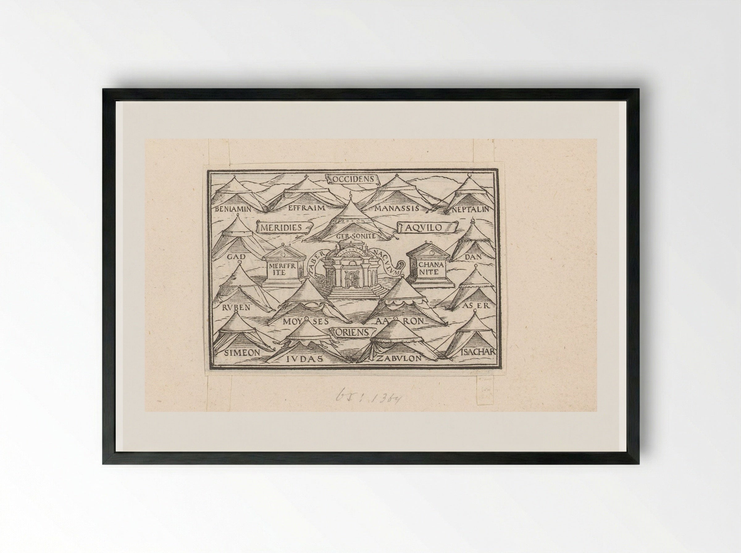 Tentenkamp van de stammen van Israël - Veit Rudolf Specklin - Framed Print Black
