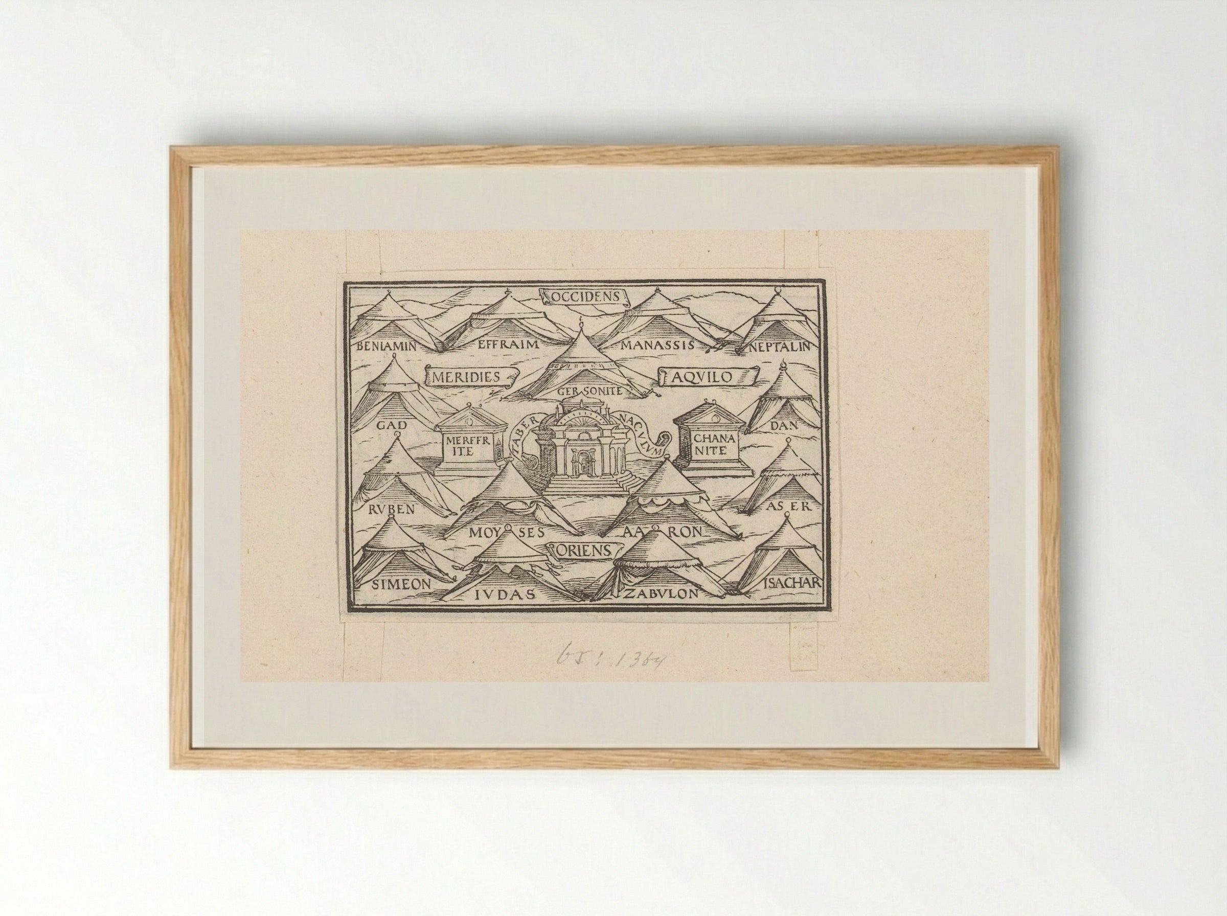 Tentenkamp van de stammen van Israël - Veit Rudolf Specklin - Framed Print Wood