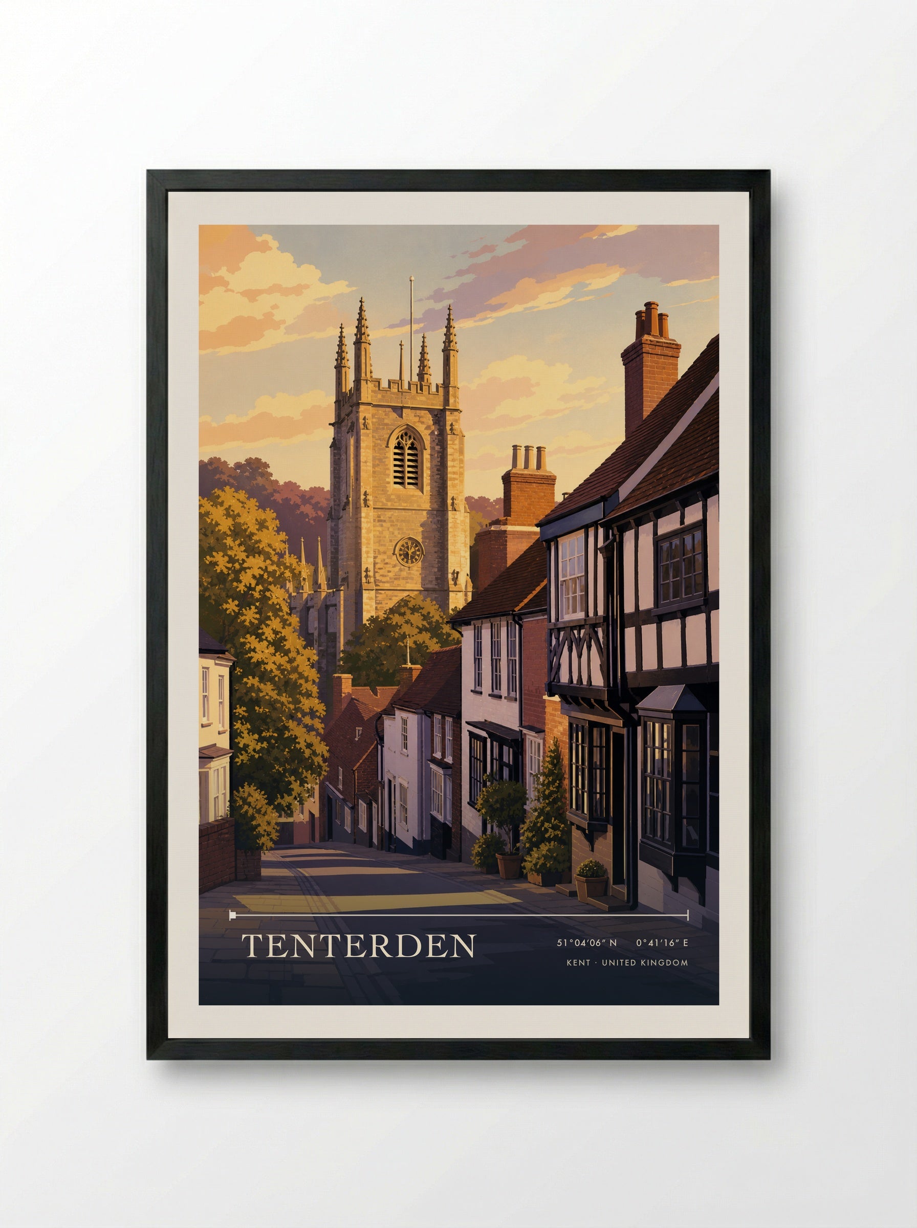 Tenterden Kent United Kingdom Travel Poster - Framed Print Black