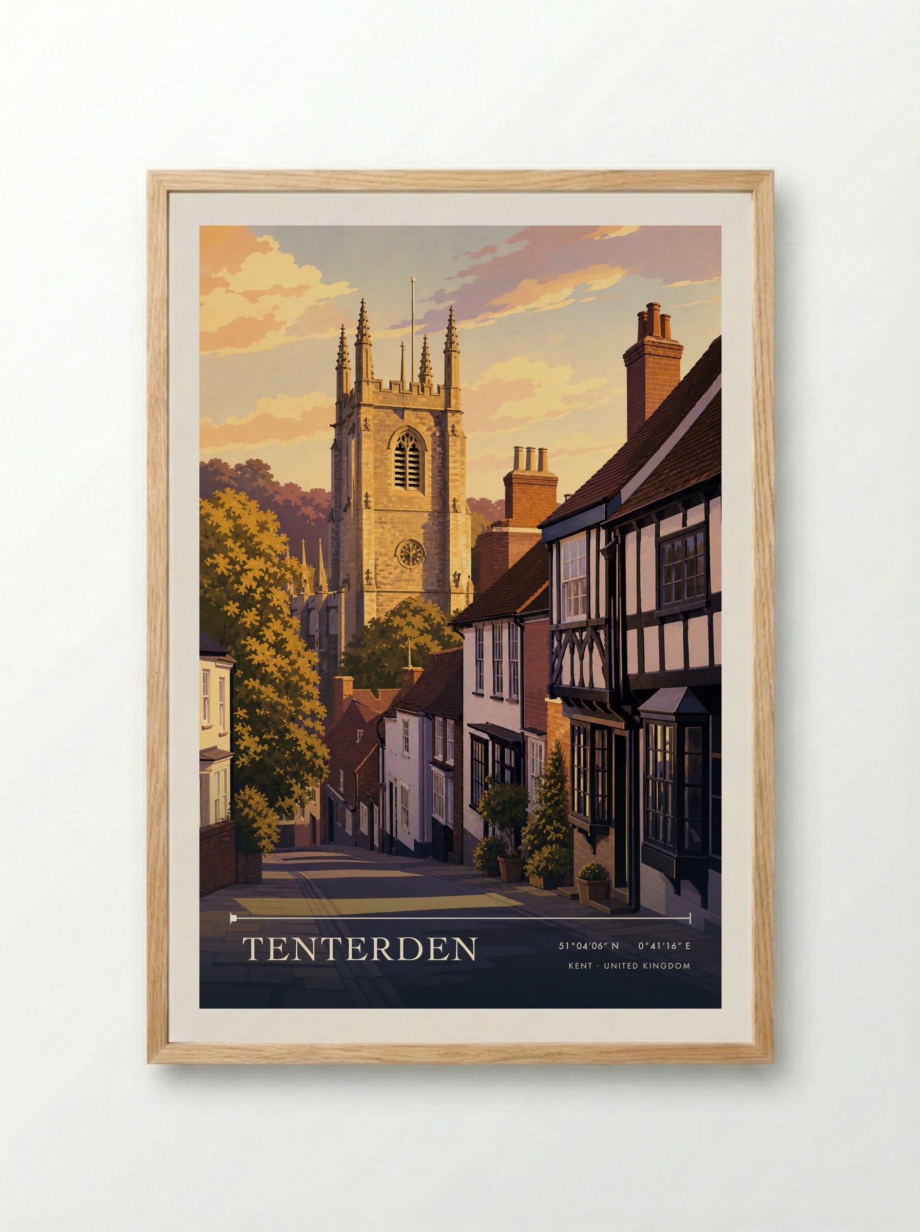 Tenterden Kent United Kingdom Travel Poster - Framed Print Wood