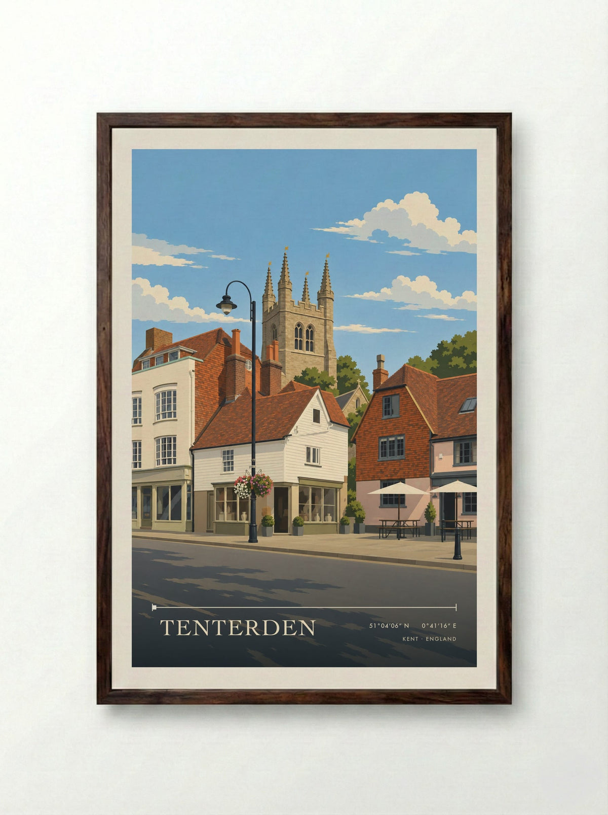 Tenterden, Kent | Travel Poster - Framed Print Dark Wood