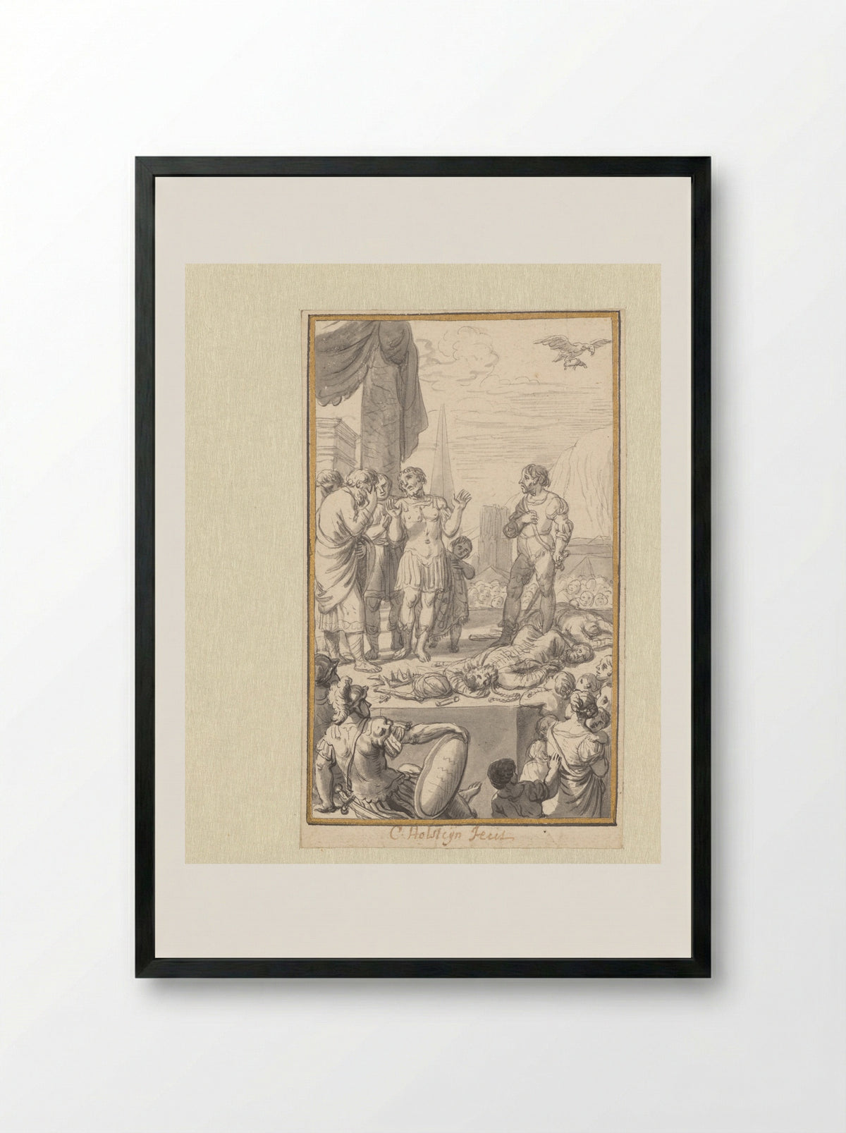 Terechtstelling - Cornelis Holsteyn - Framed Print Black