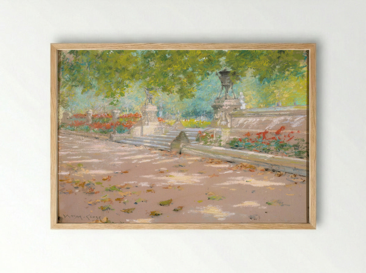 Terrace, Prospect Park - William Merritt Chase - Framed Print Wood