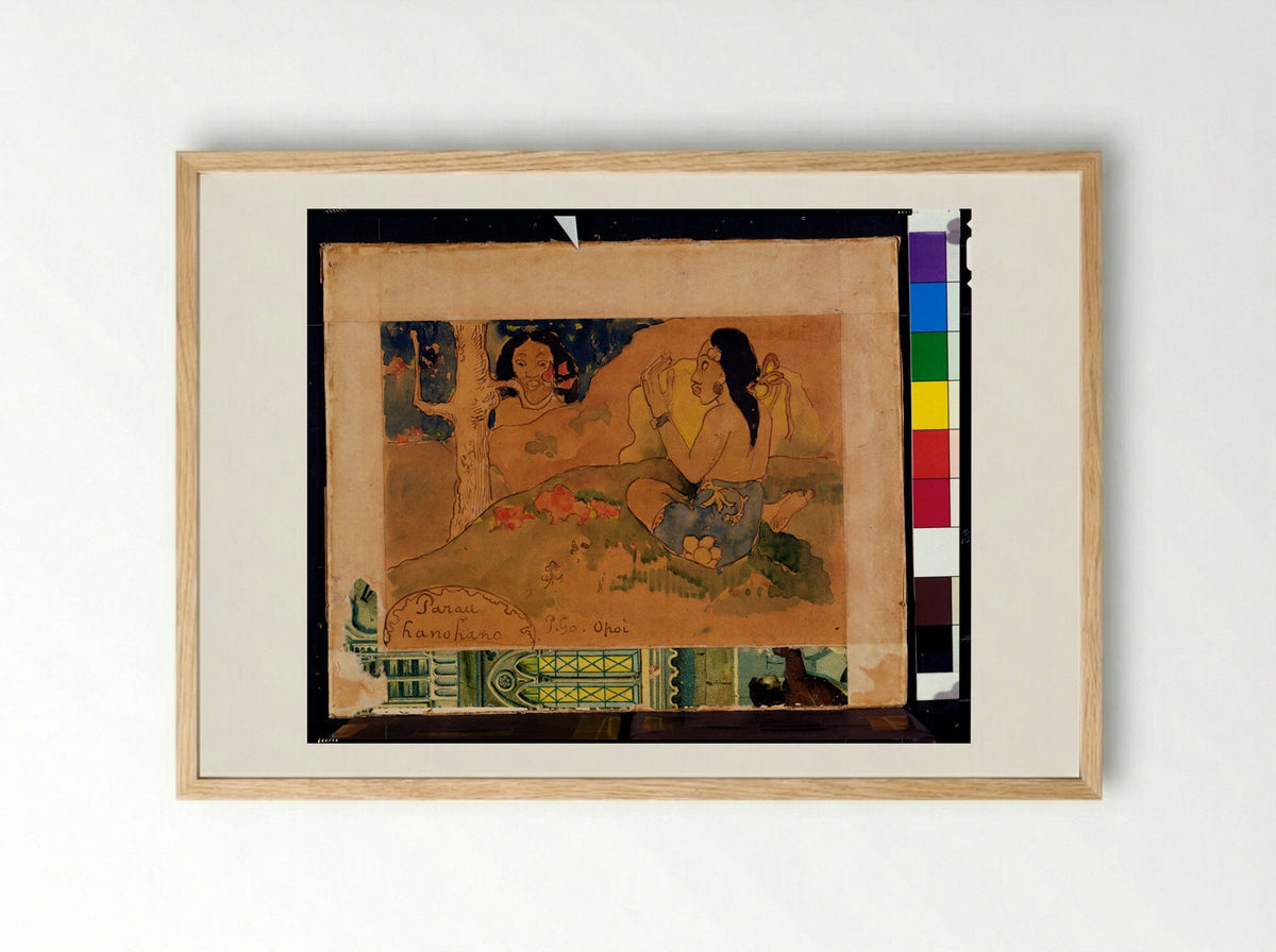 Terrible Words (Parau hano hano) - Paul Gauguin - Framed Print Wood