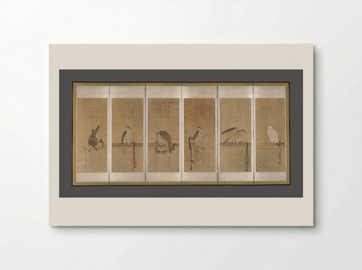 Tethered Hawks - Soga Chokuan - Poster