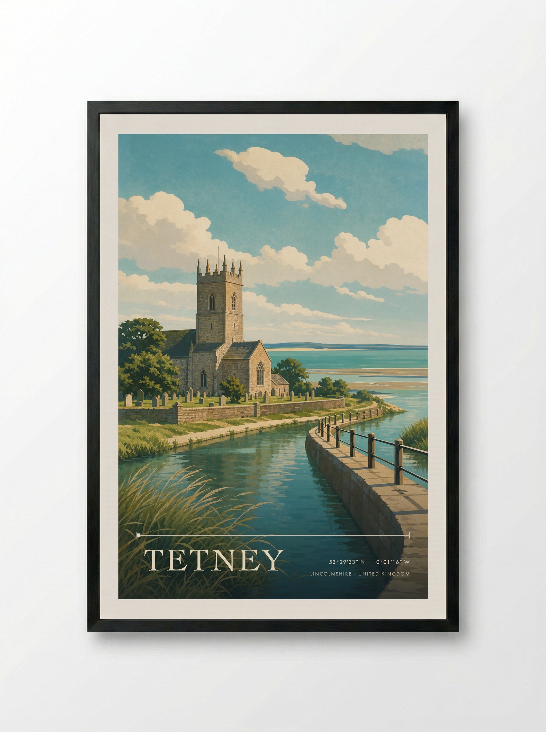 Tetney Lincolnshire United Kingdom Travel Poster - Framed Print Black
