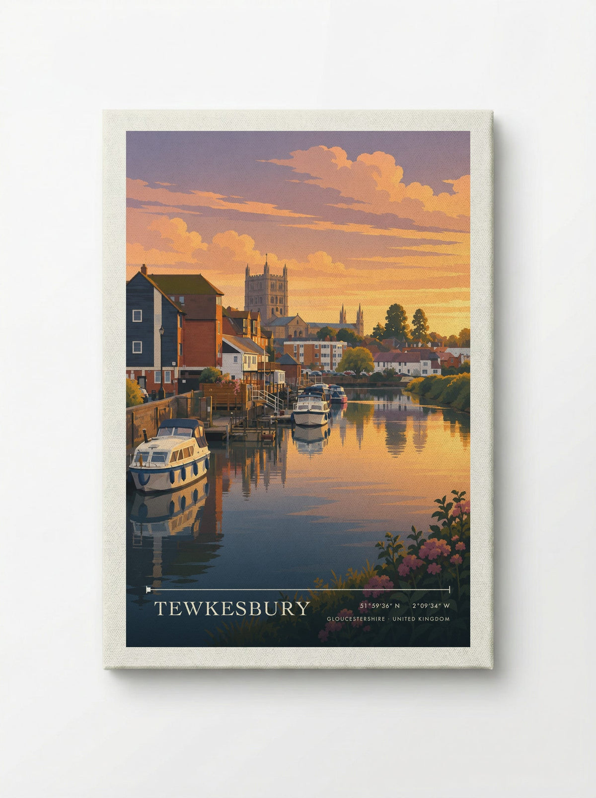 Tewkesbury, Gloucestershire | Travel Poster - Canvas