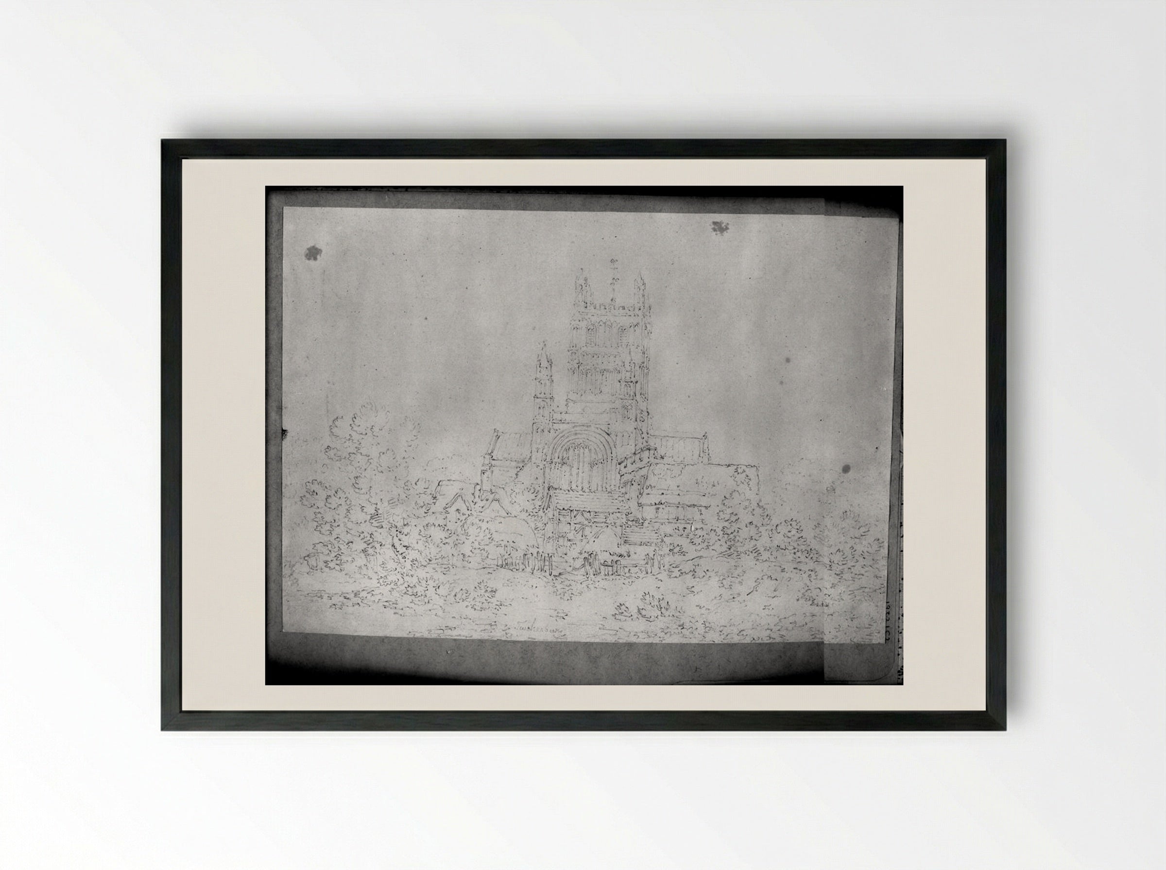 Tewkesbury, Gloucestershire - Joseph Mallord William Turner - Framed Print Black