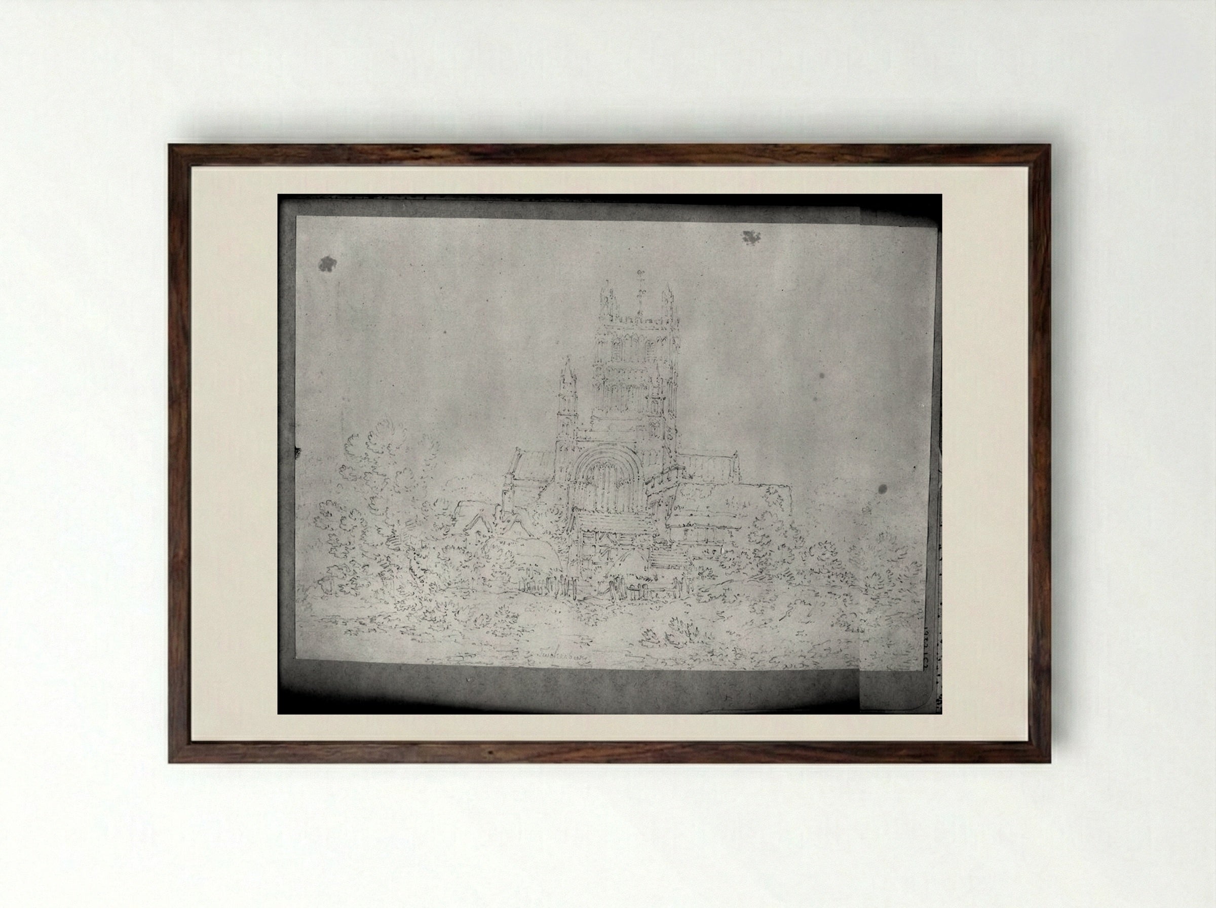 Tewkesbury, Gloucestershire - Joseph Mallord William Turner - Framed Print Dark Wood