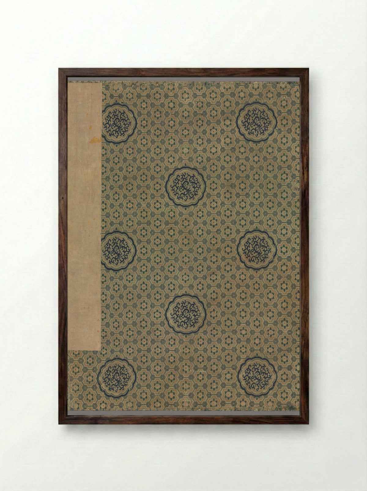 Textile Pattern (Cover for Landscapes Album) - Zhai Dakun - Framed Print Dark Wood