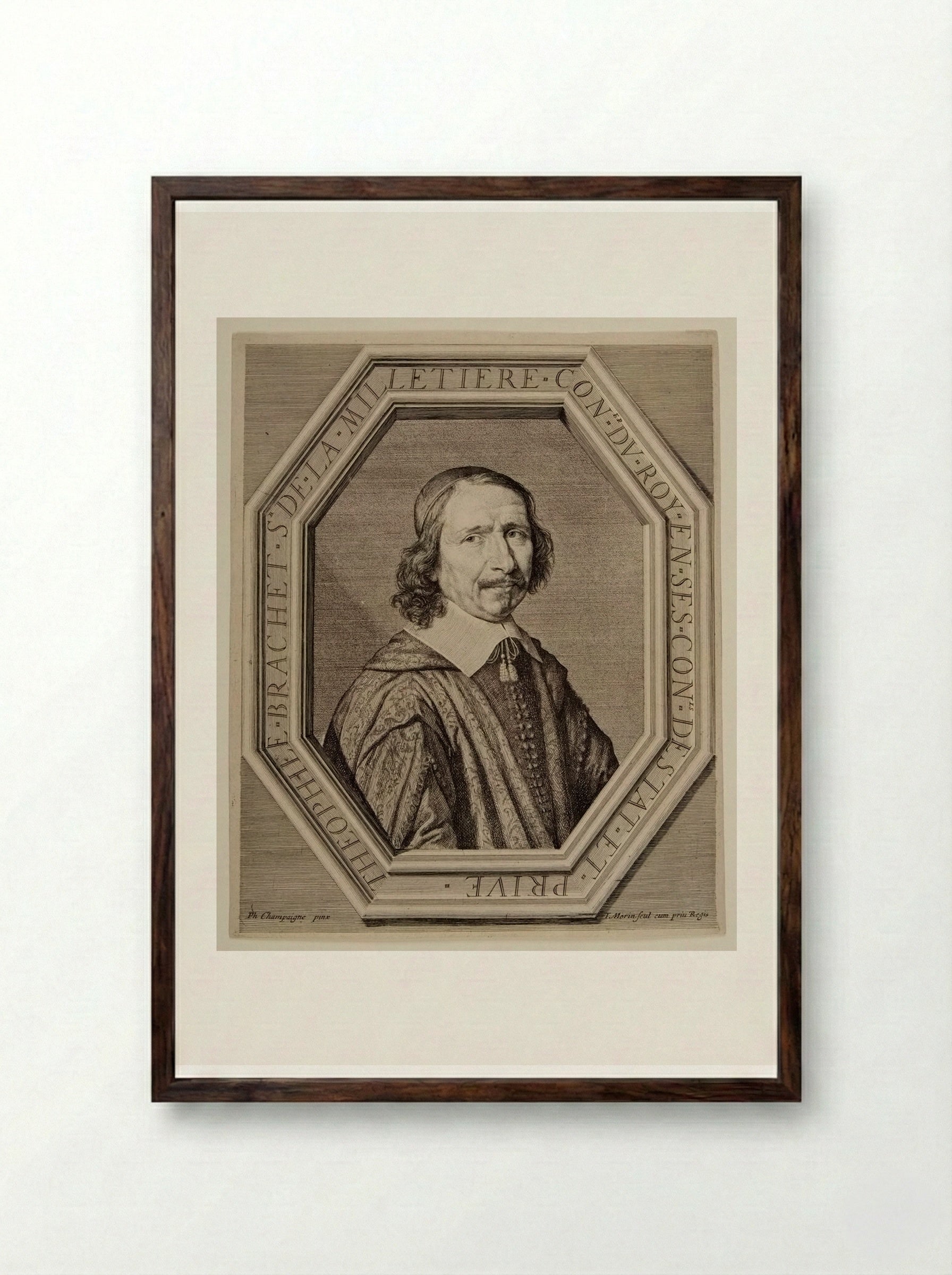 Théophile Brachet de la Millitière, Counselor to the King - Jean Morin - Framed Print Dark Wood