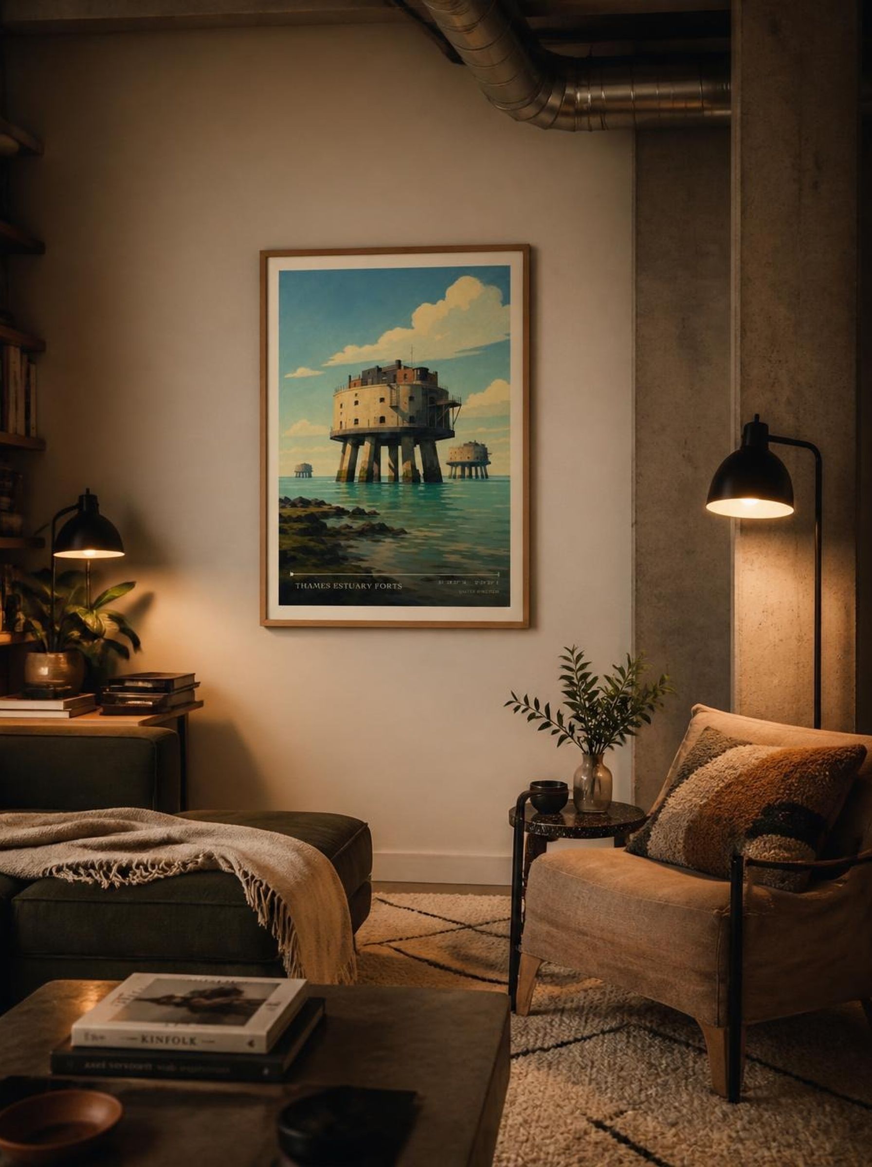 Thames Estuary Forts United Kingdom Travel Poster - Lifestyle