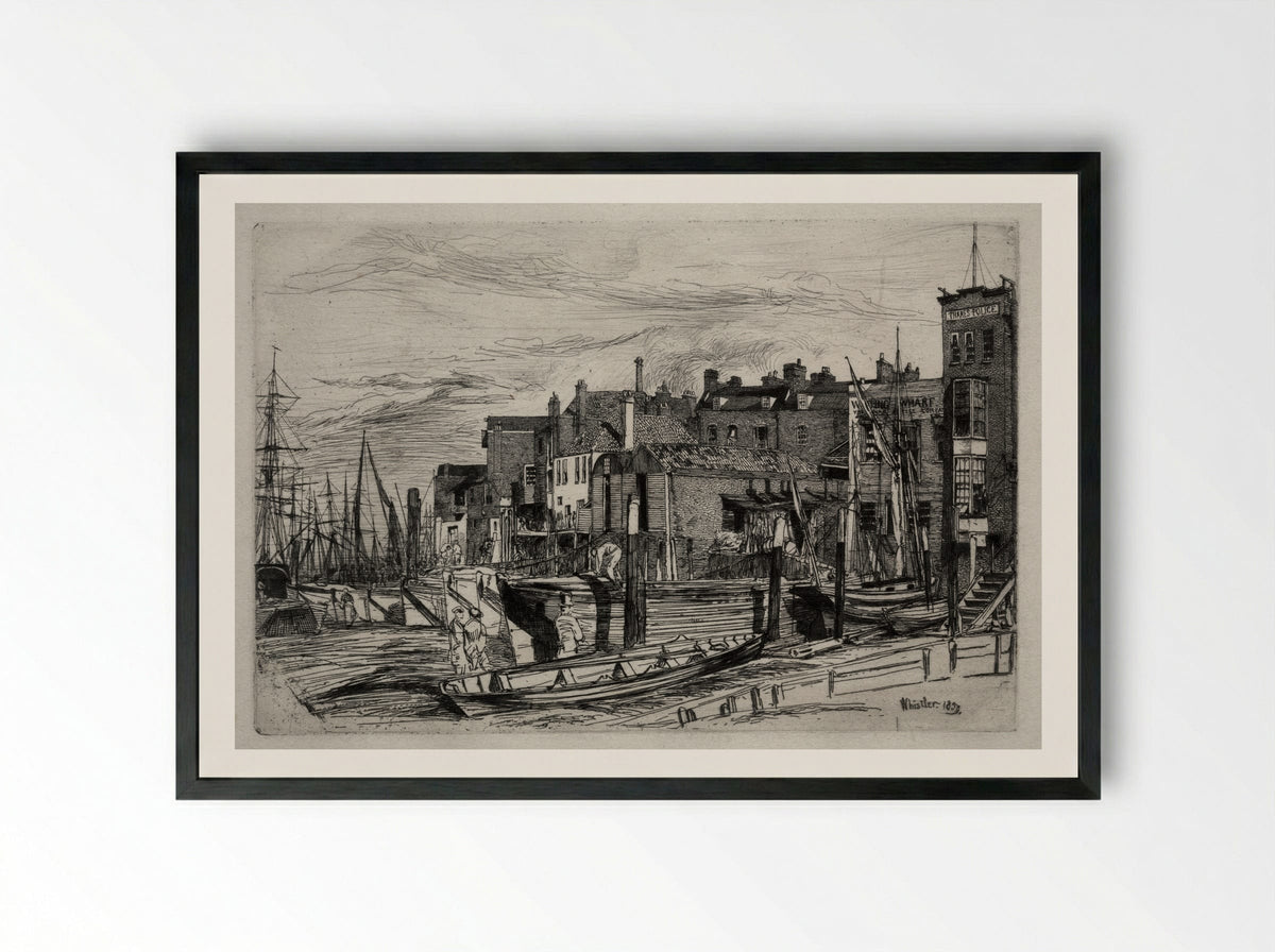 Thames Police - James McNeill Whistler - Framed Print Black