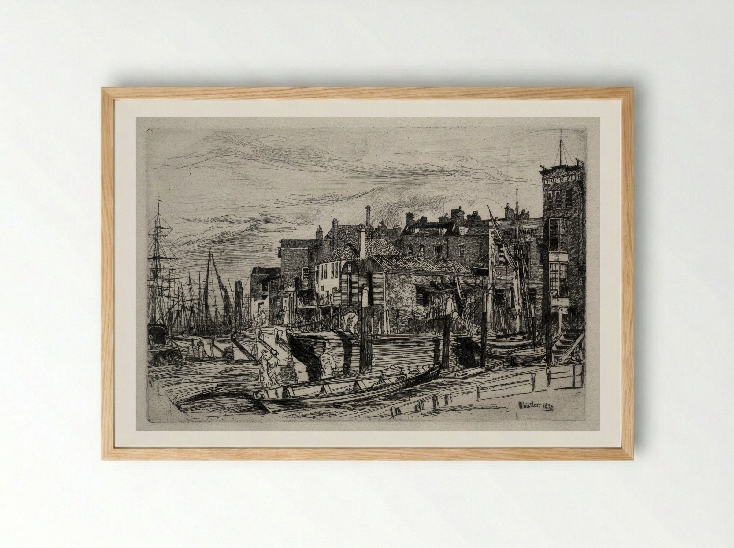 Thames Police - James McNeill Whistler - Framed Print Wood