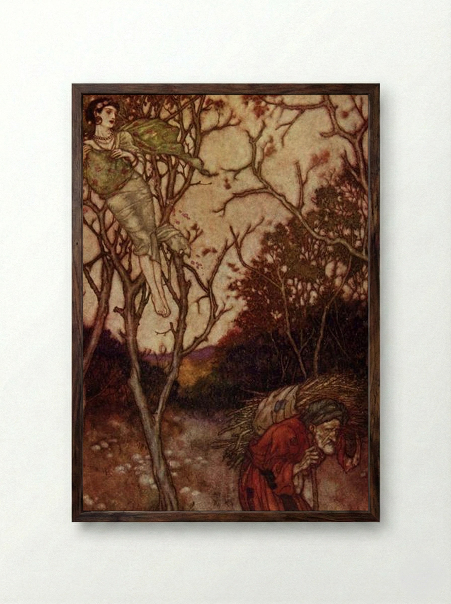 That Spring Should Vanish with the Rose - Edmund Dulac - Framed Print Dark Wood