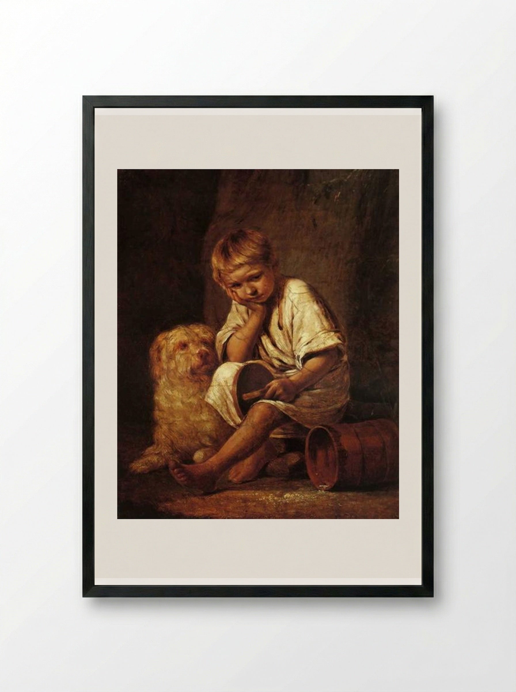 That is, those Fathers Dinner! - Alexey Venetsianov - Framed Print Black