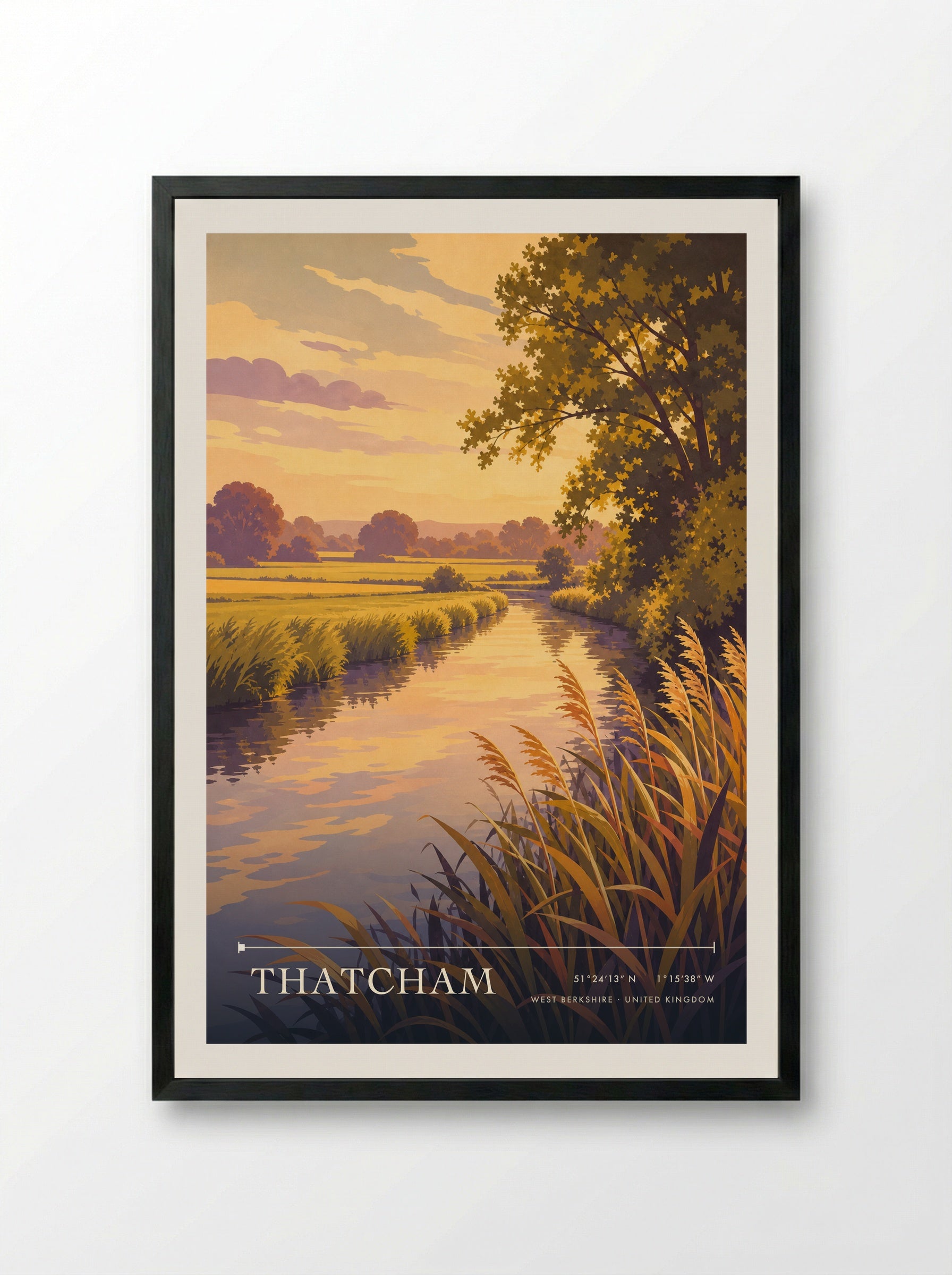 Thatcham West Berkshire United Kingdom Travel Poster - Framed Print Black