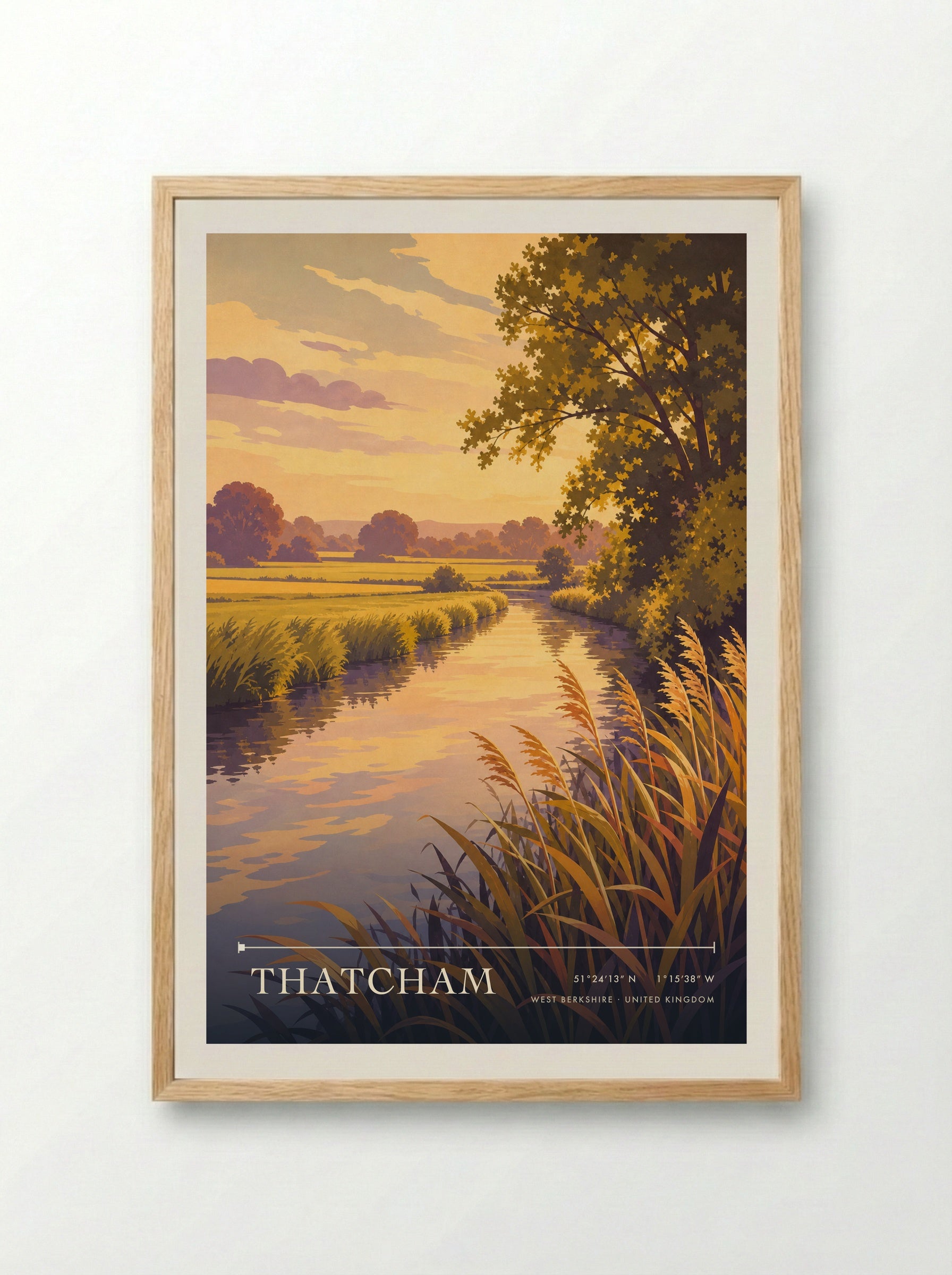 Thatcham West Berkshire United Kingdom Travel Poster - Framed Print Wood