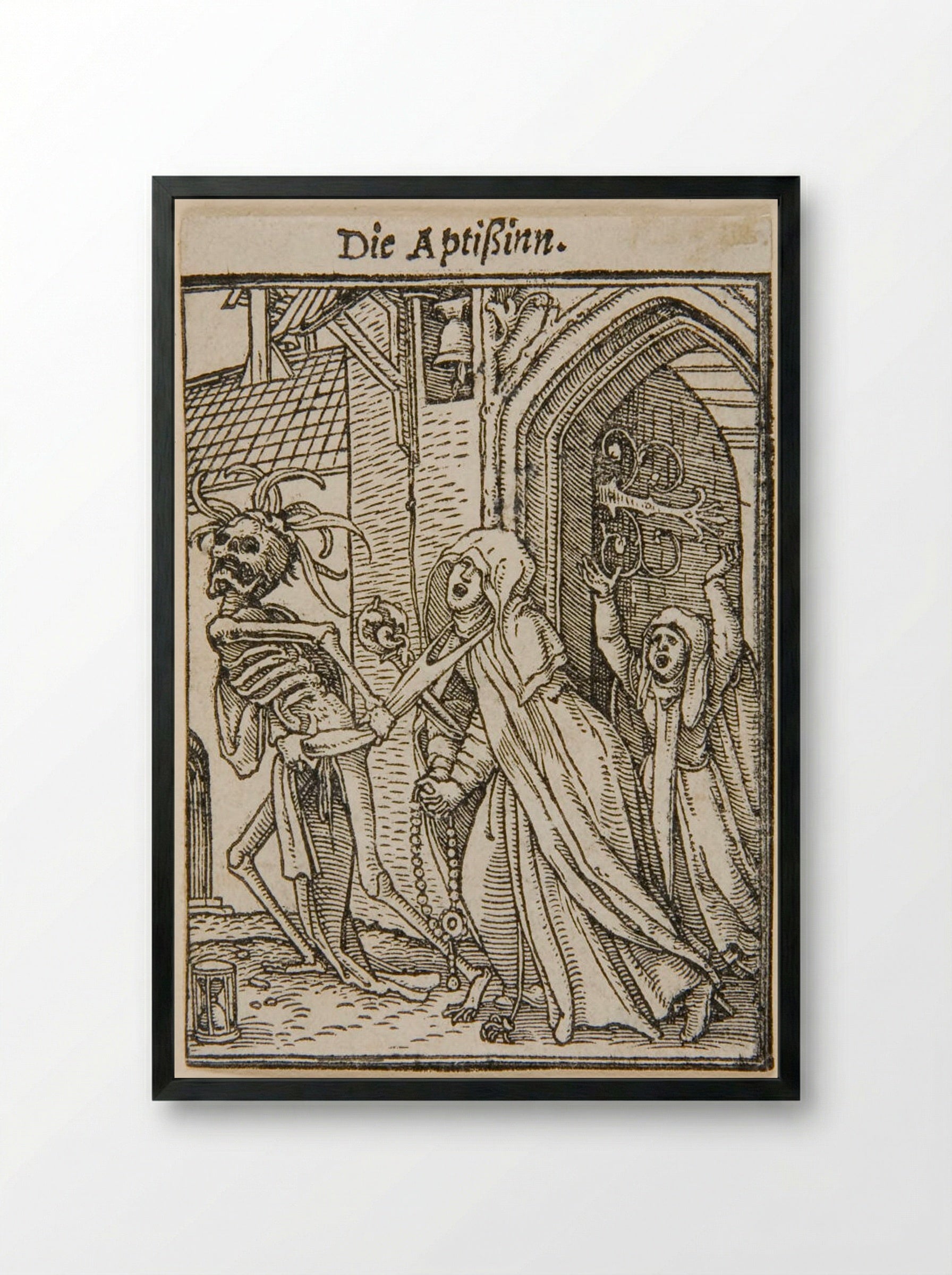 The Abbess - Hans Holbein the Younger - Framed Print Black