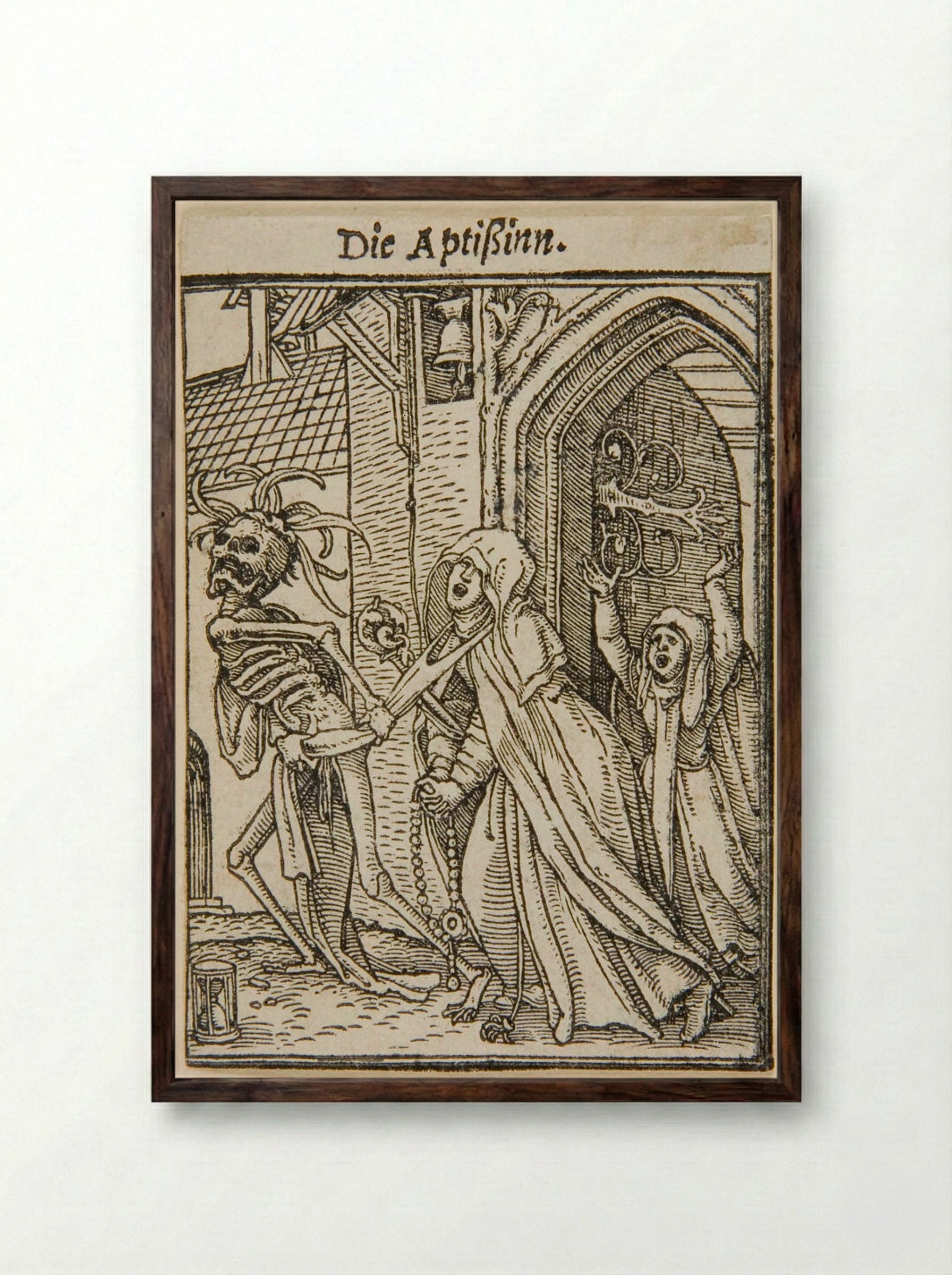 The Abbess - Hans Holbein the Younger - Framed Print Dark Wood
