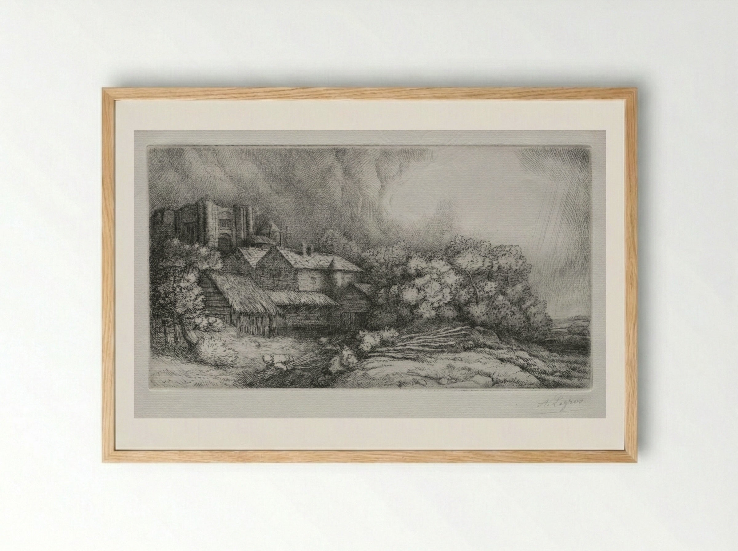 The Abbey Farm (La Ferme de l'abbaye) - Alphonse Legros - Framed Print Wood