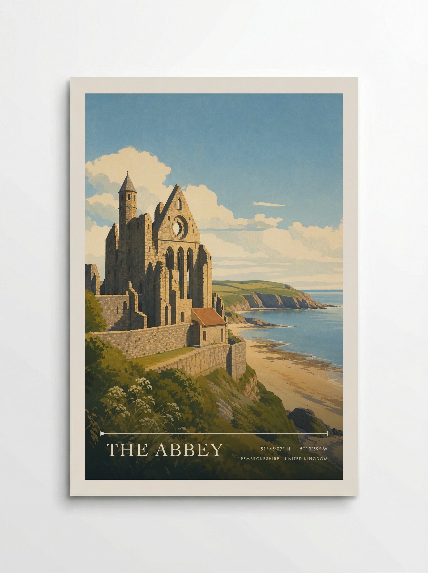 The Abbey Pembrokeshire United Kingdom Travel Poster - Poster