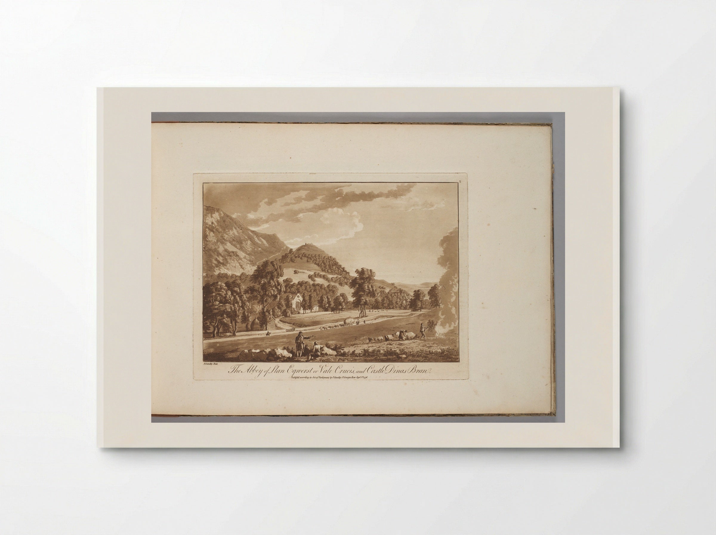The Abbey of Llan Egwerst of Vale Crucis, and Castle Dinas Bran - Paul Sandby - Poster
