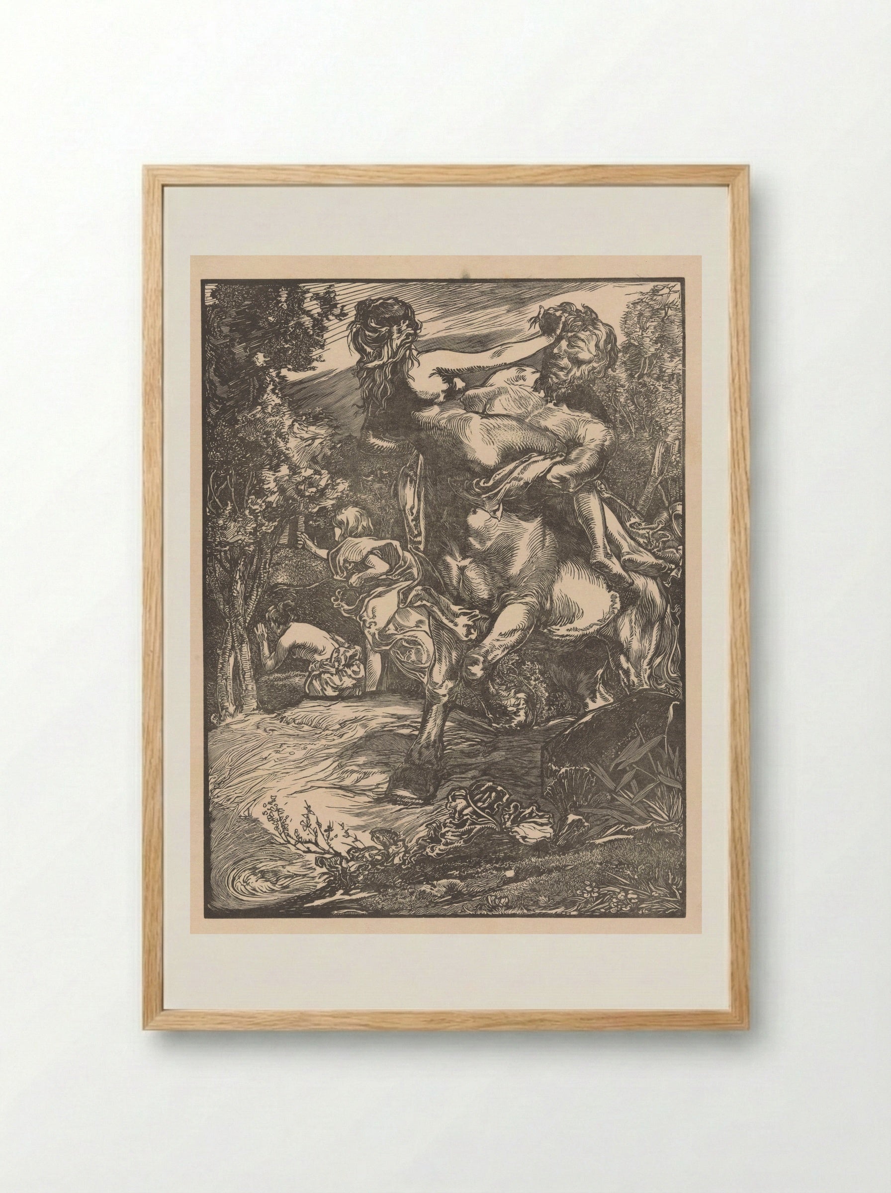 The Abduction of Deianira by Nessus - Johannes Josephus Aarts - Framed Print Wood