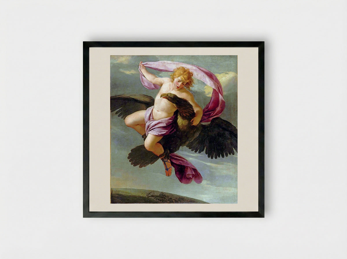 The Abduction of Ganymede - Eustache Le Sueur - Framed Print Black